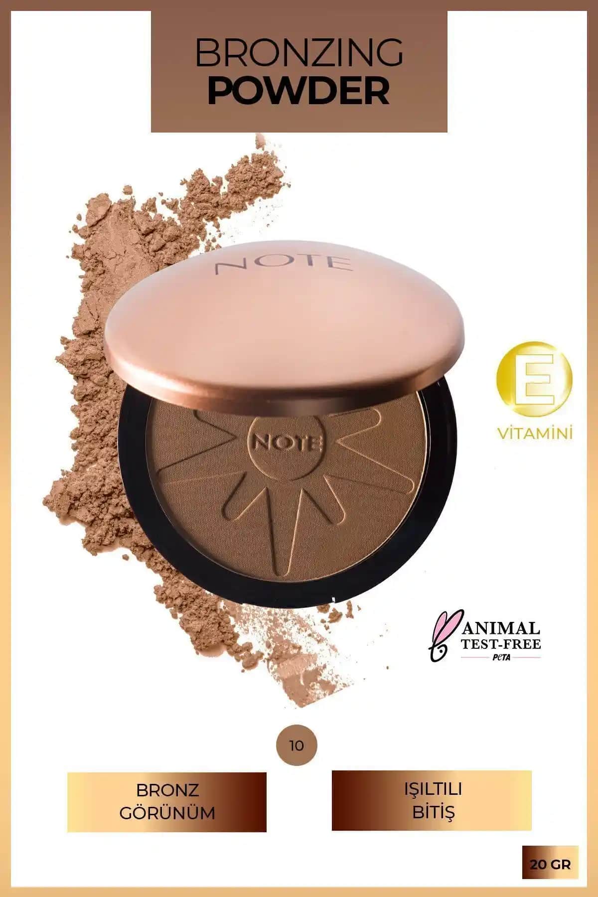 Note Cosmetics Bronzing Powder Doğal ve Işıltılı Bronzluk Sağlayan Çok Yönlü Makyaj Ürünü
