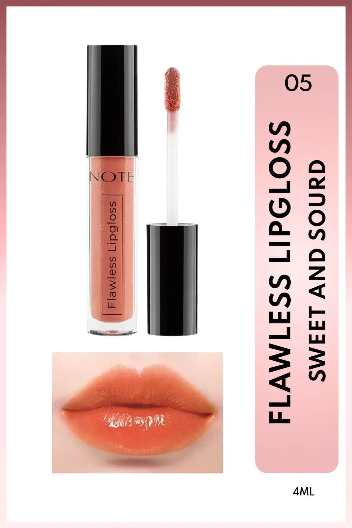Note Cosmetics Flawless Lipgloss Renkli ve Nemlendirici Dudak Parlatıcısı Türkiye Menşei