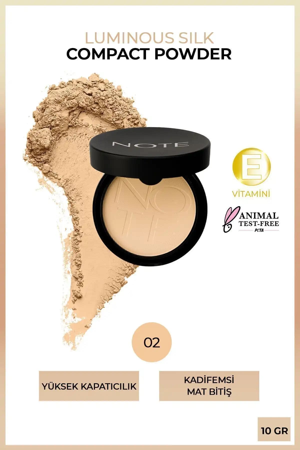 Note Cosmetics Luminous Silk Compact Powder: Yüksek Kapatıcılık ve Doğal Mat Görünüm Sağlar