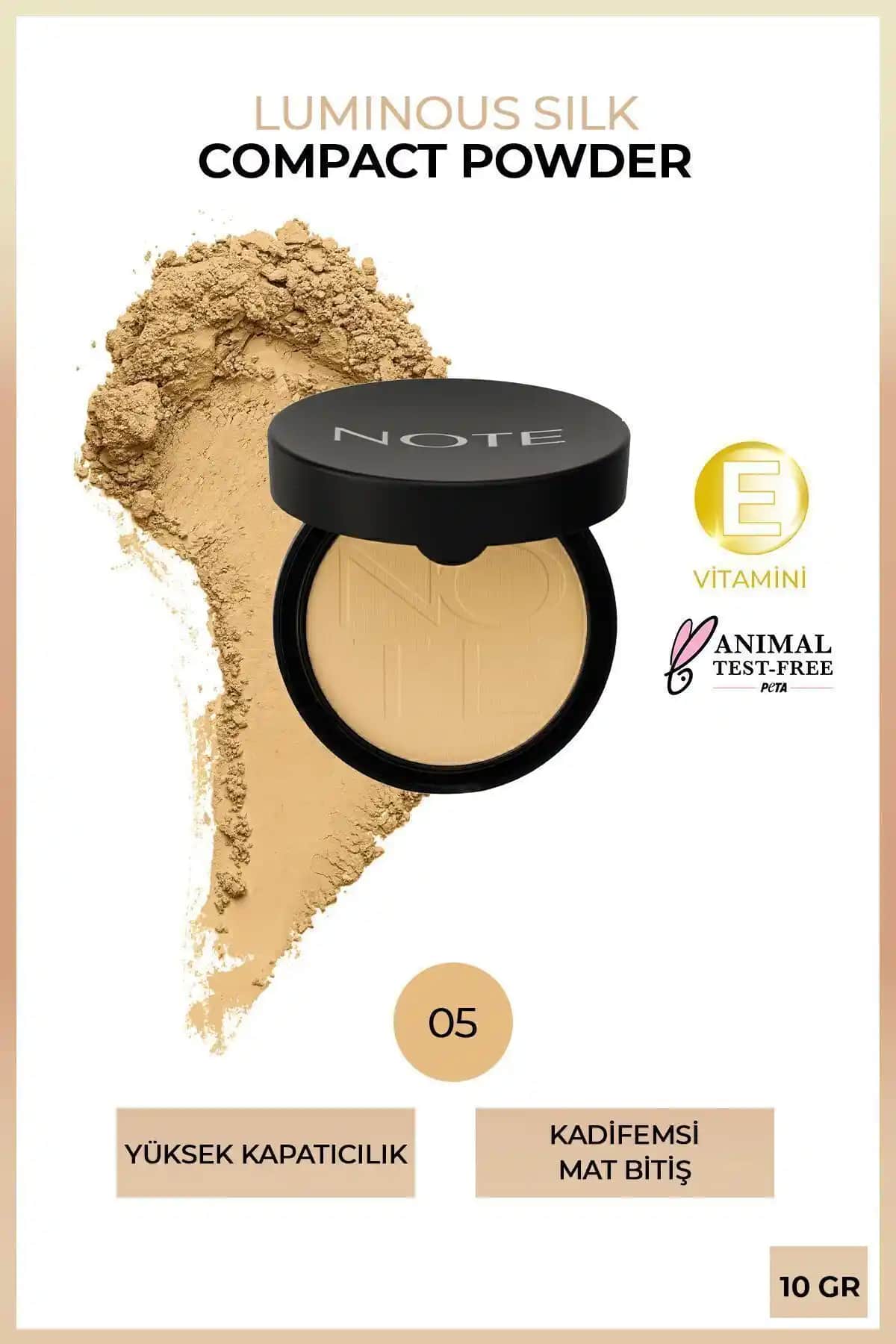 Note Cosmetics Luminous Silk Compact Powder Yüksek Kapatıcılık ve Mat Görünüm Sağlar