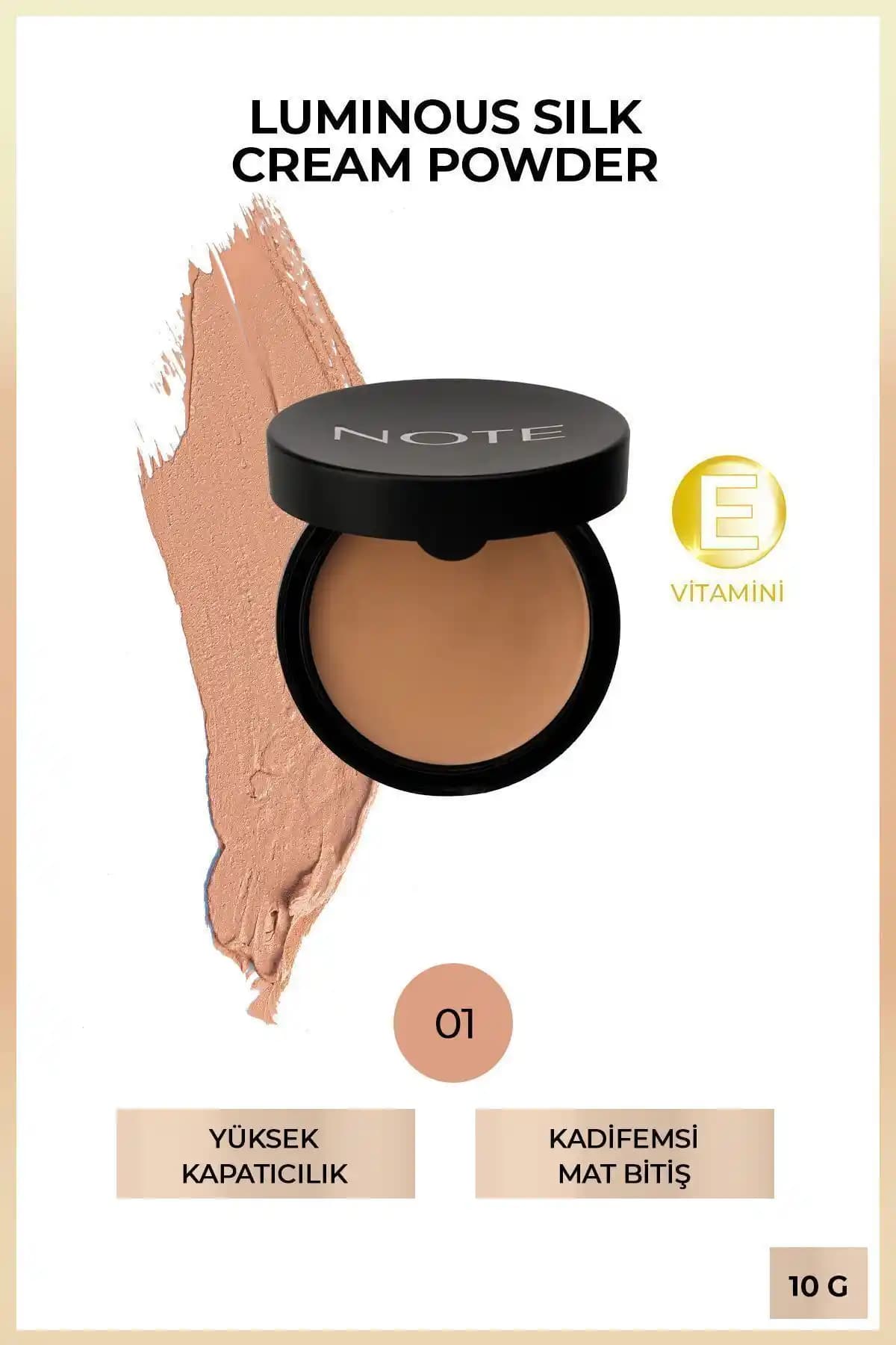 Note Cosmetics Luminous Silk Cream Powder: Yüksek Kapatıcılık ve Doğal Mat Görünüm Sağlayan Pudra Fondöten