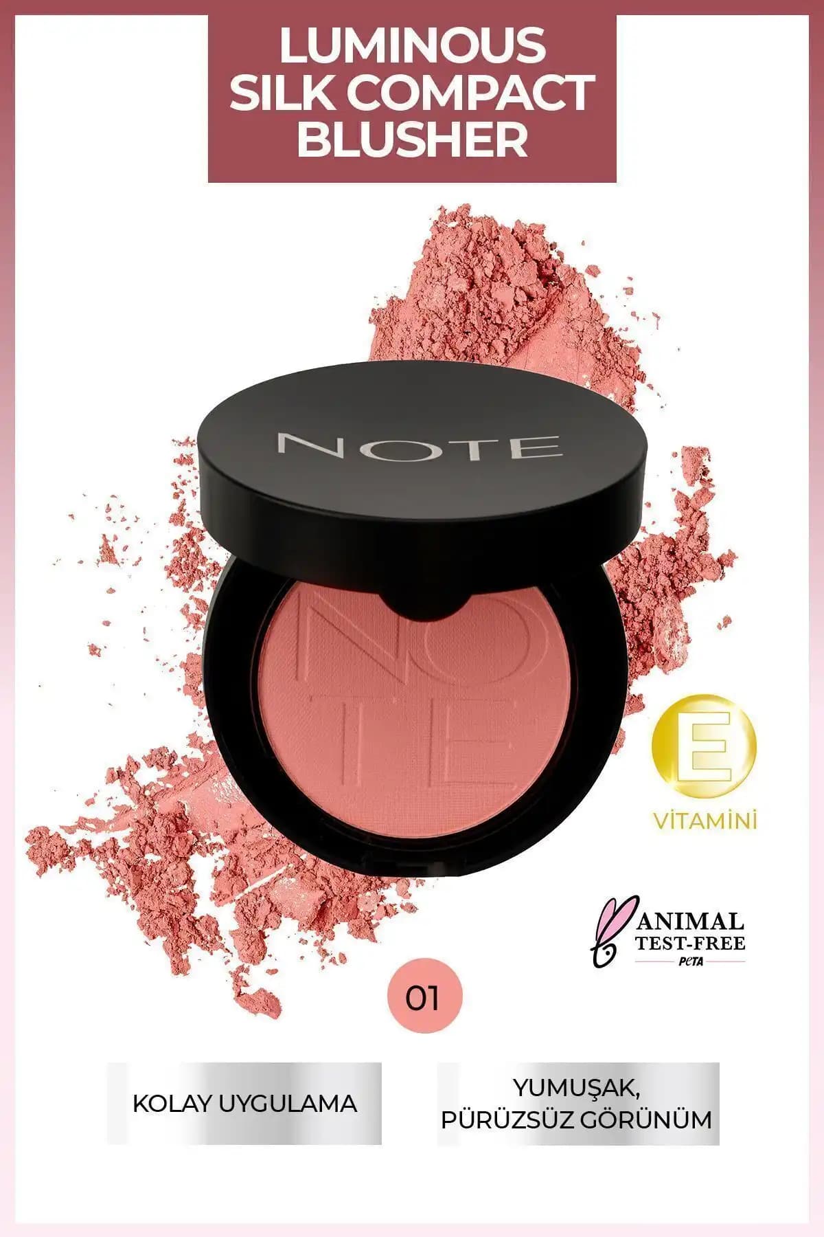 Note Cosmetics Luminous Silk Kompakt Allık: Doğal ve Kalıcı Pembe Tonlu Makyaj Ürünü