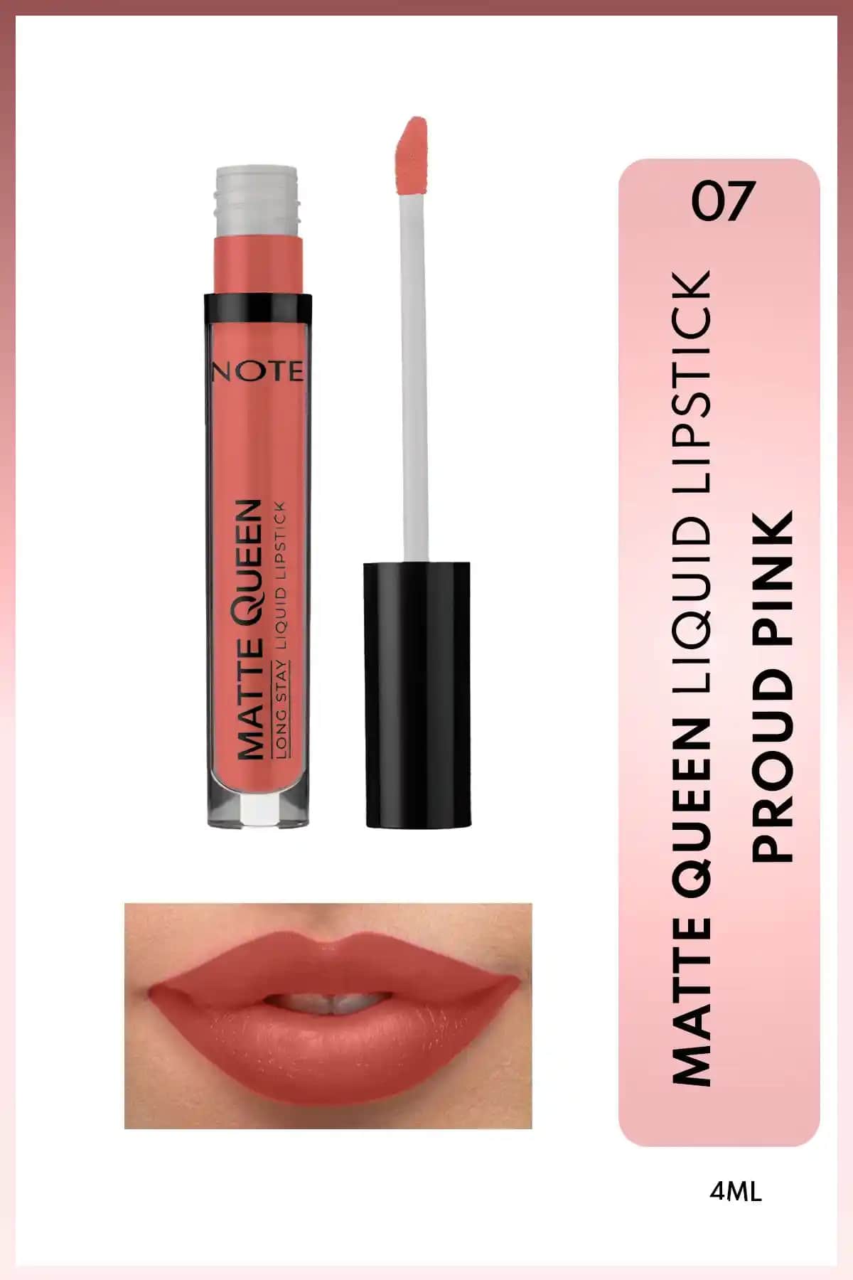 Note Cosmetics Matte Queen Lipstick 07 Proud Pink Kalıcı Mat Ruj Modern Makyaj Trendleri