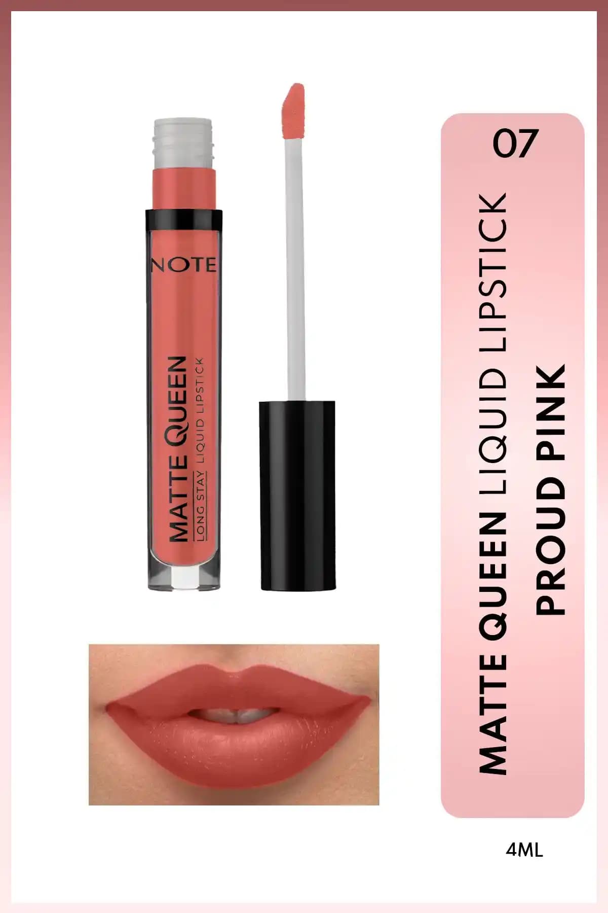 Note Cosmetics Matte Queen Lipstick 07 Proud Pink Kalıcı Mat Ruj Modern Makyaj Trendleri