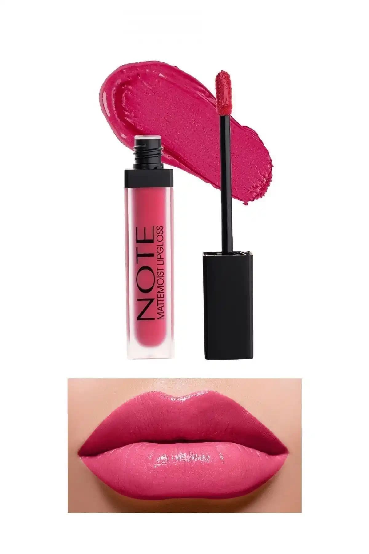 Note Cosmetics Mattemoist Lipgloss: Yarı Mat ve Saten Bitişli Renkli Dudaklar İçin