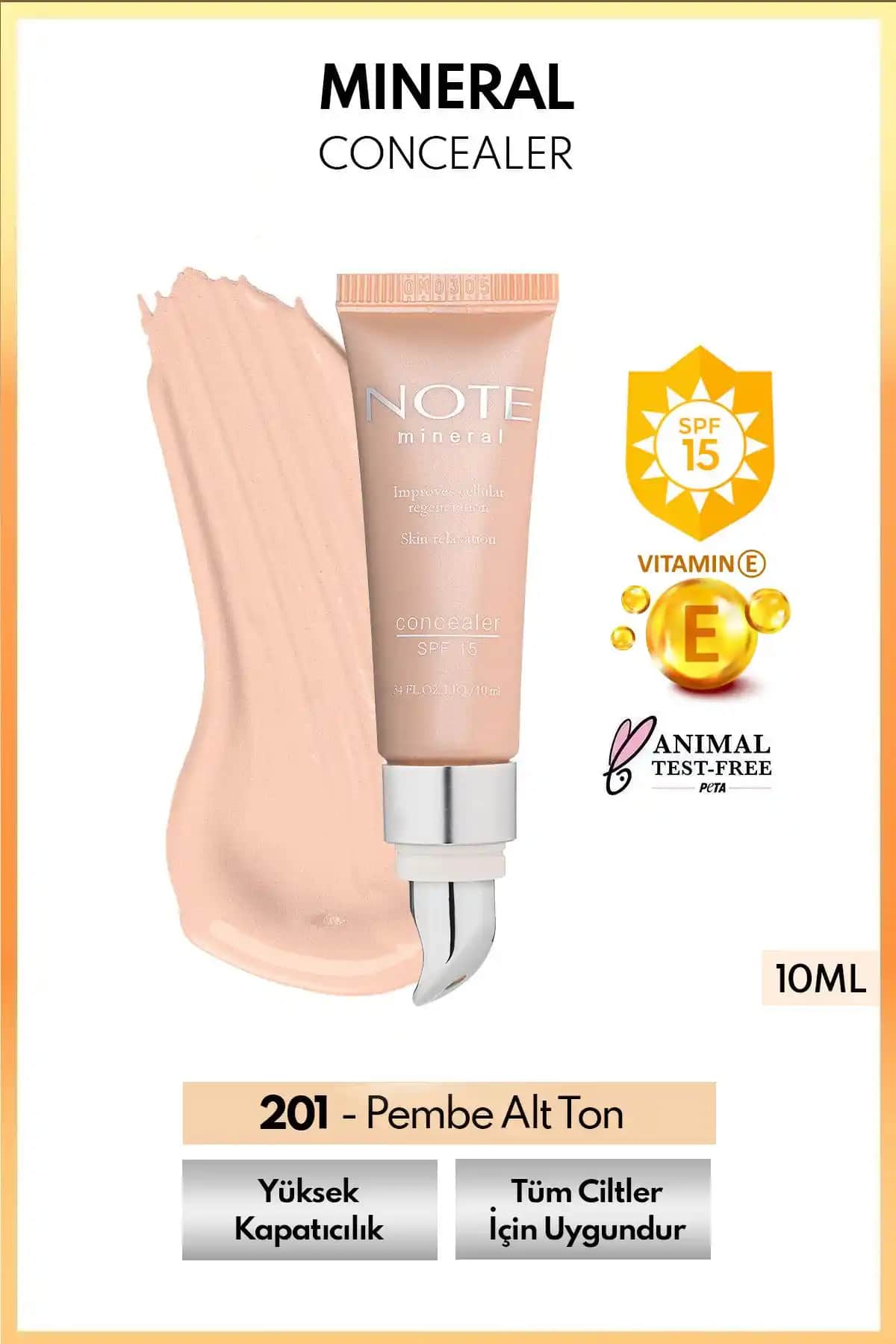 Note Cosmetics Mineral Concealer SPF 15 ile doğal ve yüksek kapatıcılık sağlayan günlük makyaj ürünü