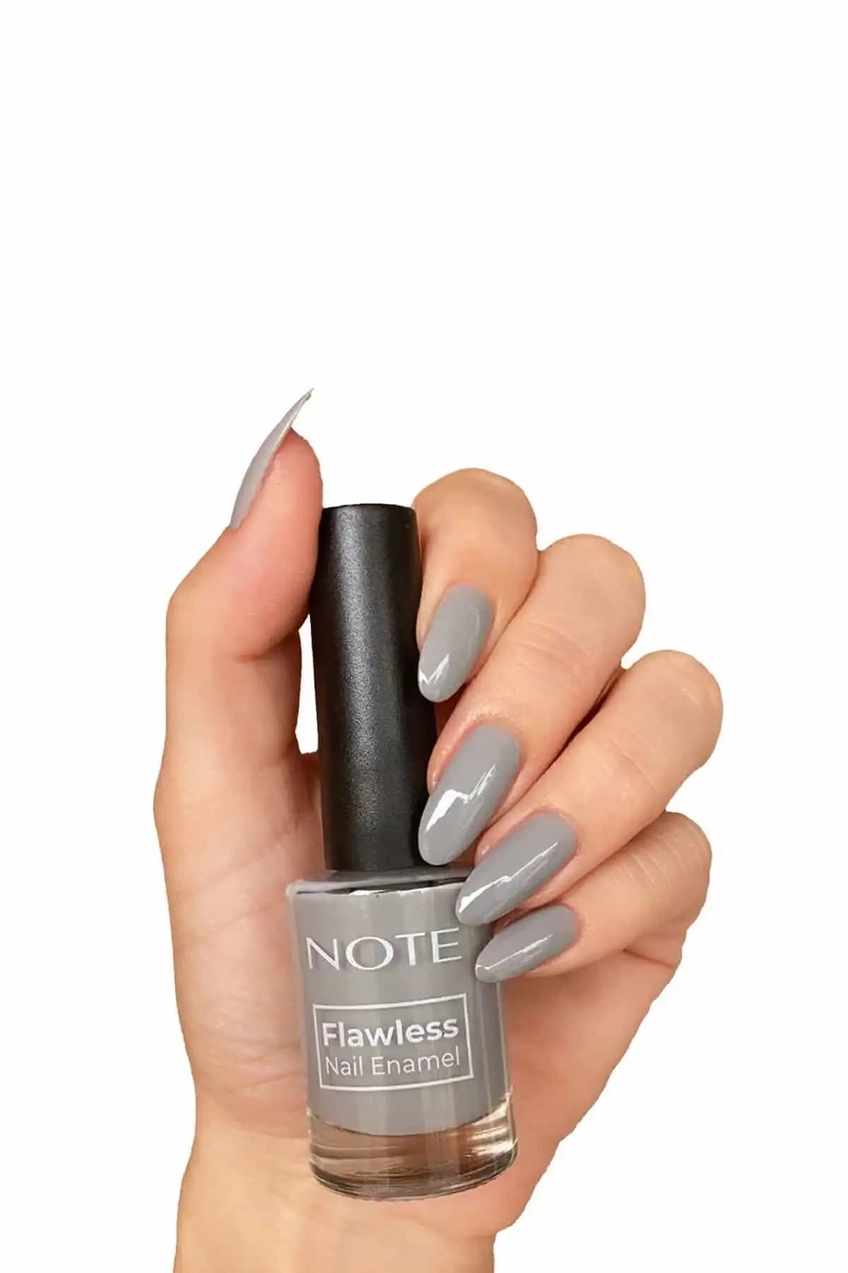 Note Cosmetics Nail Flawless Oje 16 Cool Vibe Gri Renkli Yüksek Kalite Tırnak Ojesi