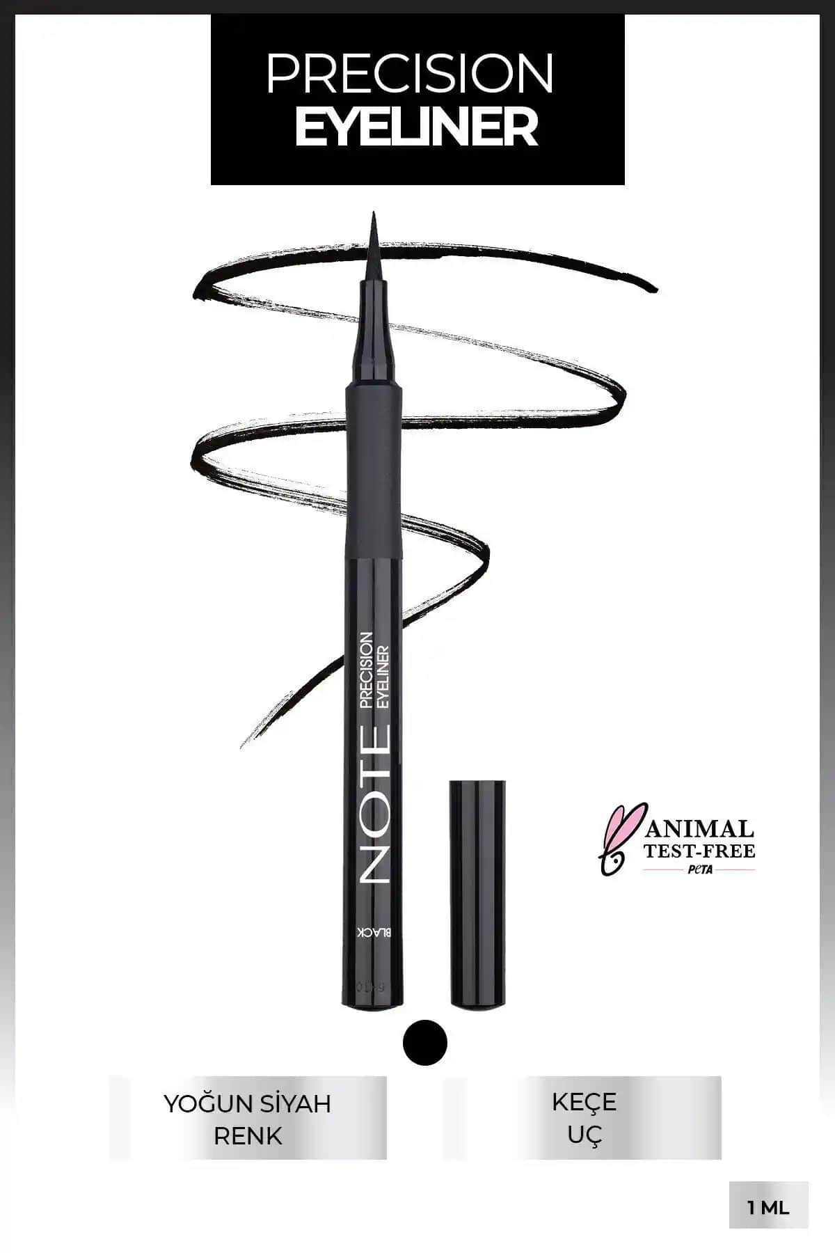 Note Cosmetics Precision Kalem Likit Eyeliner Siyah - Günlük ve Profesyonel Kullanım İçin
