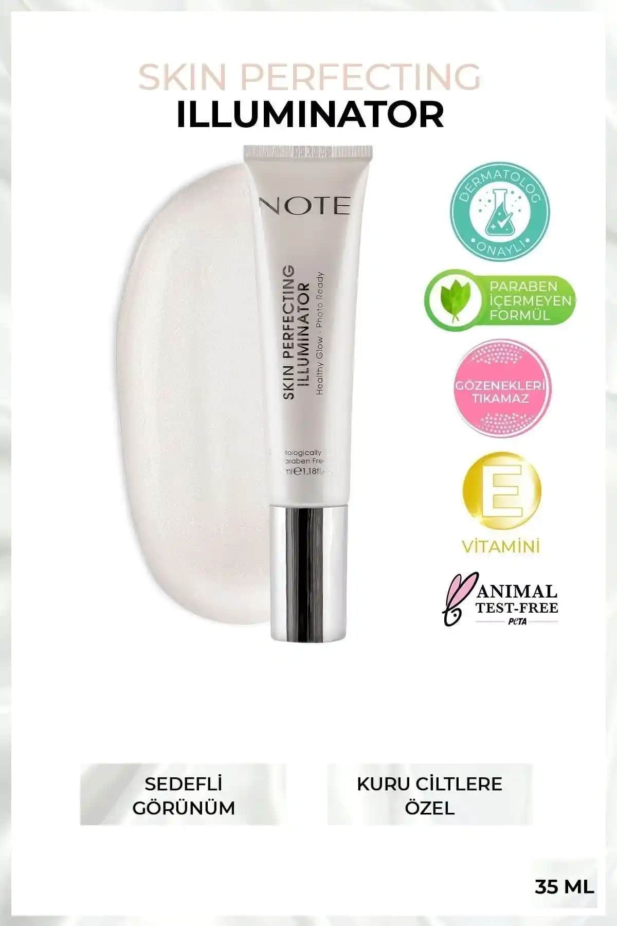 Note Cosmetics Skin Perfecting Illuminator: Kuru Ciltler İçin Doğal Işıltı ve Nemlendirme Sağlayan Makyaj Bazı
