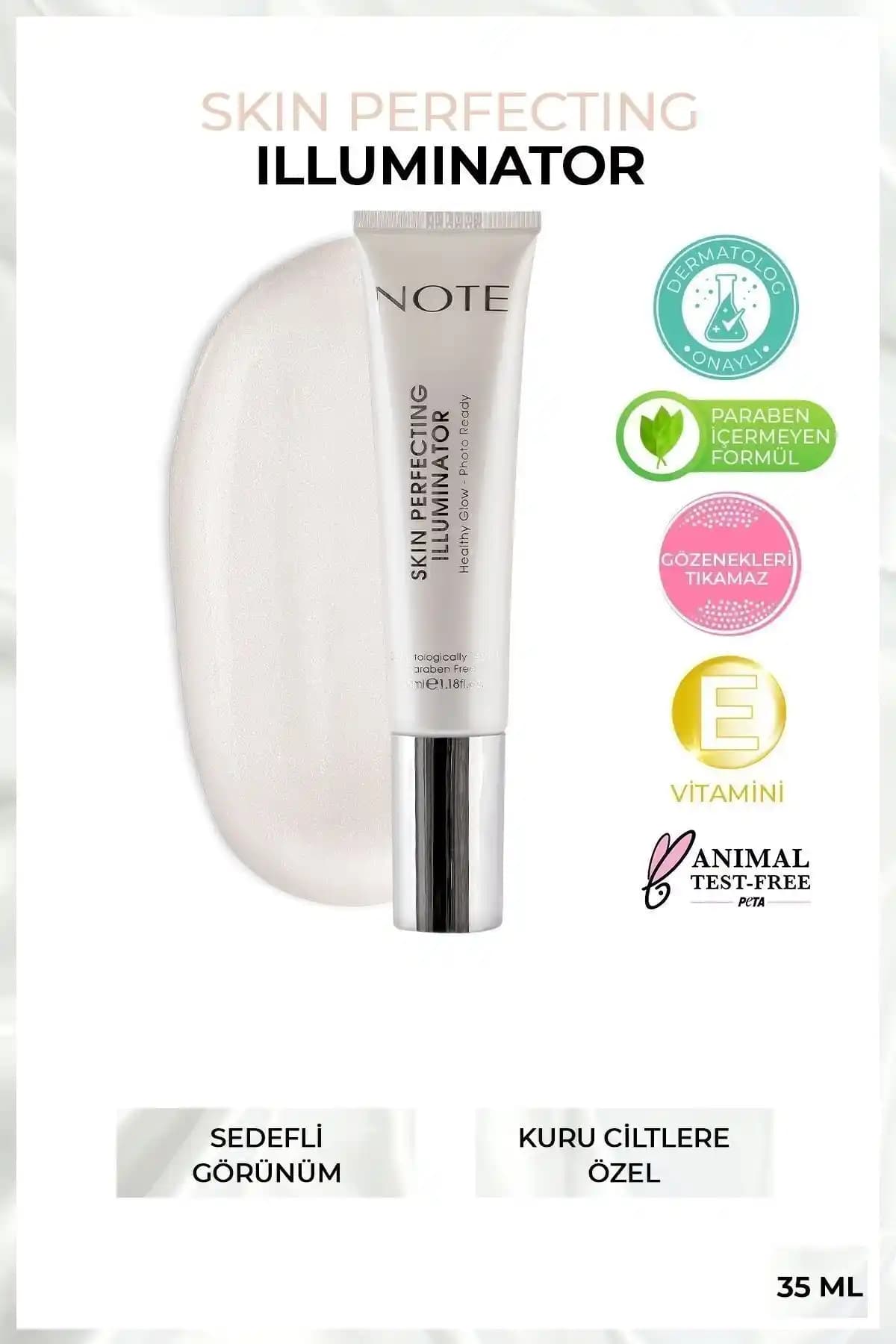 Note Cosmetics Skin Perfecting Illuminator: Kuru Ciltler İçin Doğal Işıltı ve Nemlendirme Sağlayan Makyaj Bazı