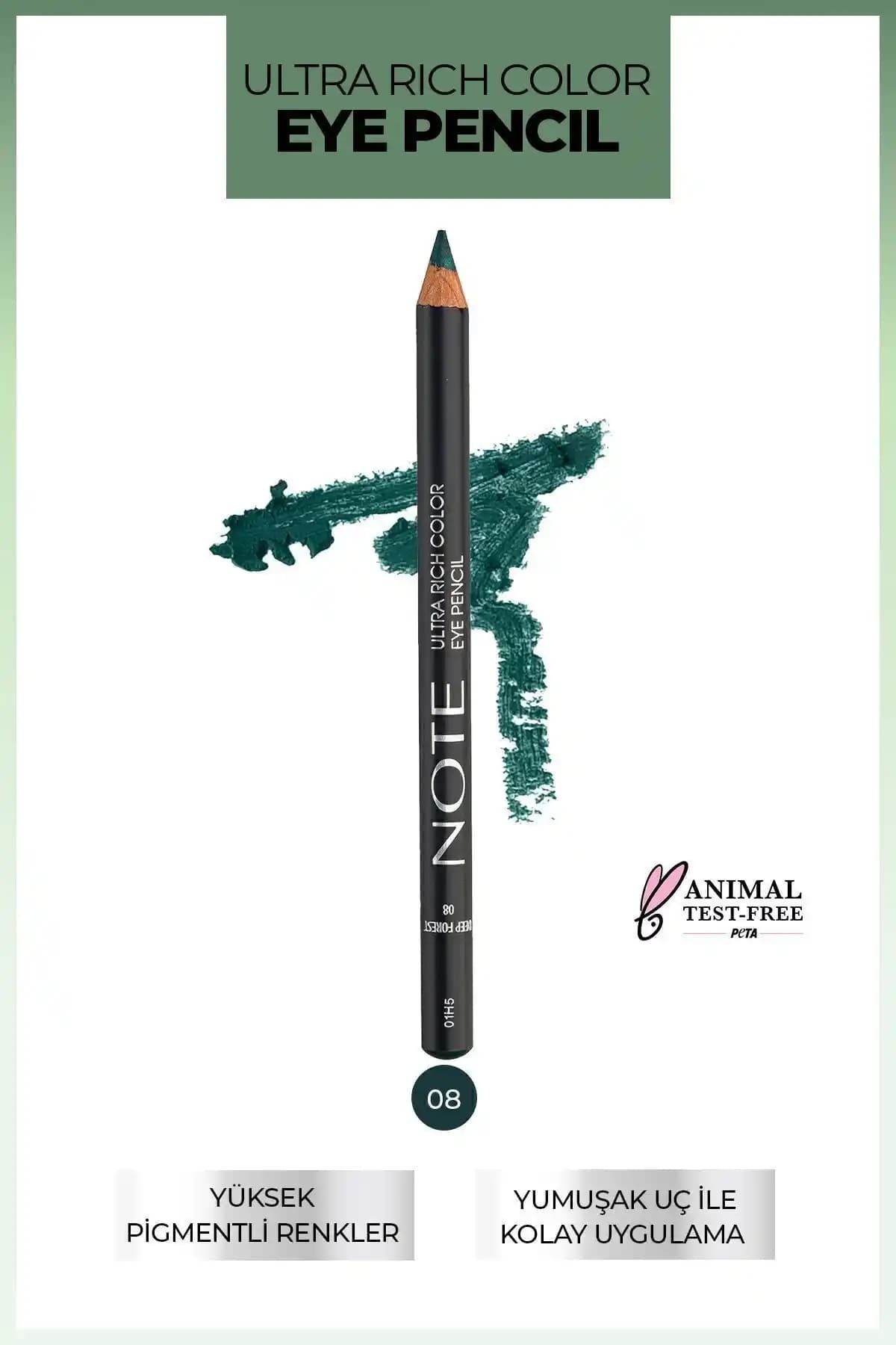 Note Cosmetics Ultra Rich Color Göz Kalemi 08 Deep Forest ile Şık ve Kalıcı Göz Makyajı