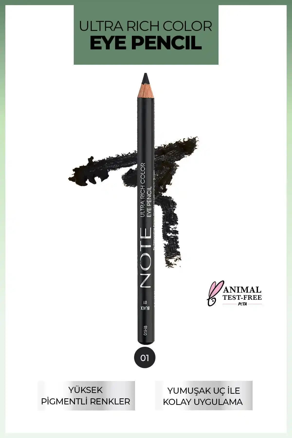 Note Cosmetics Ultra Rich Color Göz Kalemi Siyah Yoğun Pigmentasyon ve Uzun Süre Kalıcılık Sağlar