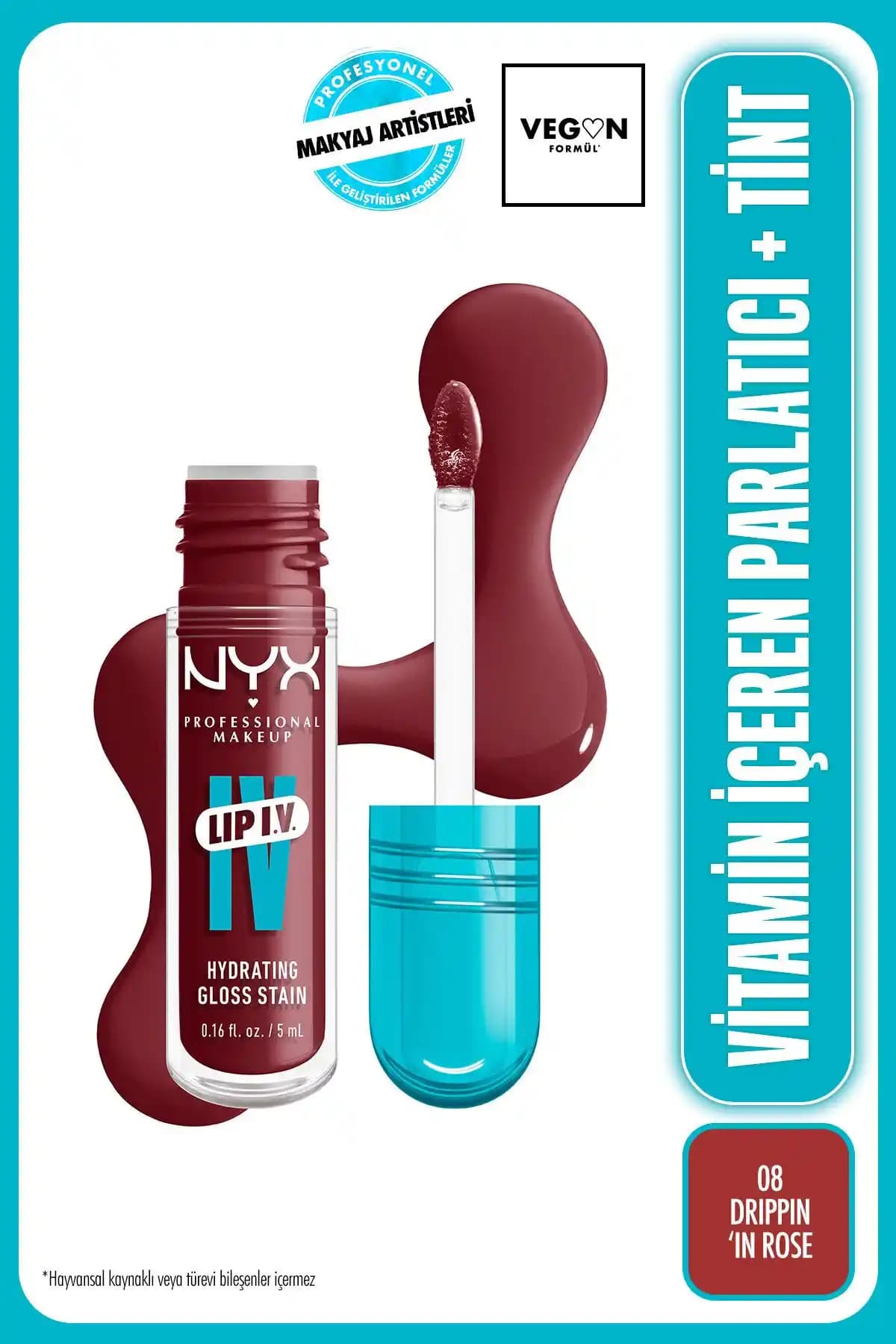 NYX Lip I.V. Vitamin İçeren Parlatıcı ve Tint: Çok Yönlü Dudak Bakım Ürünü