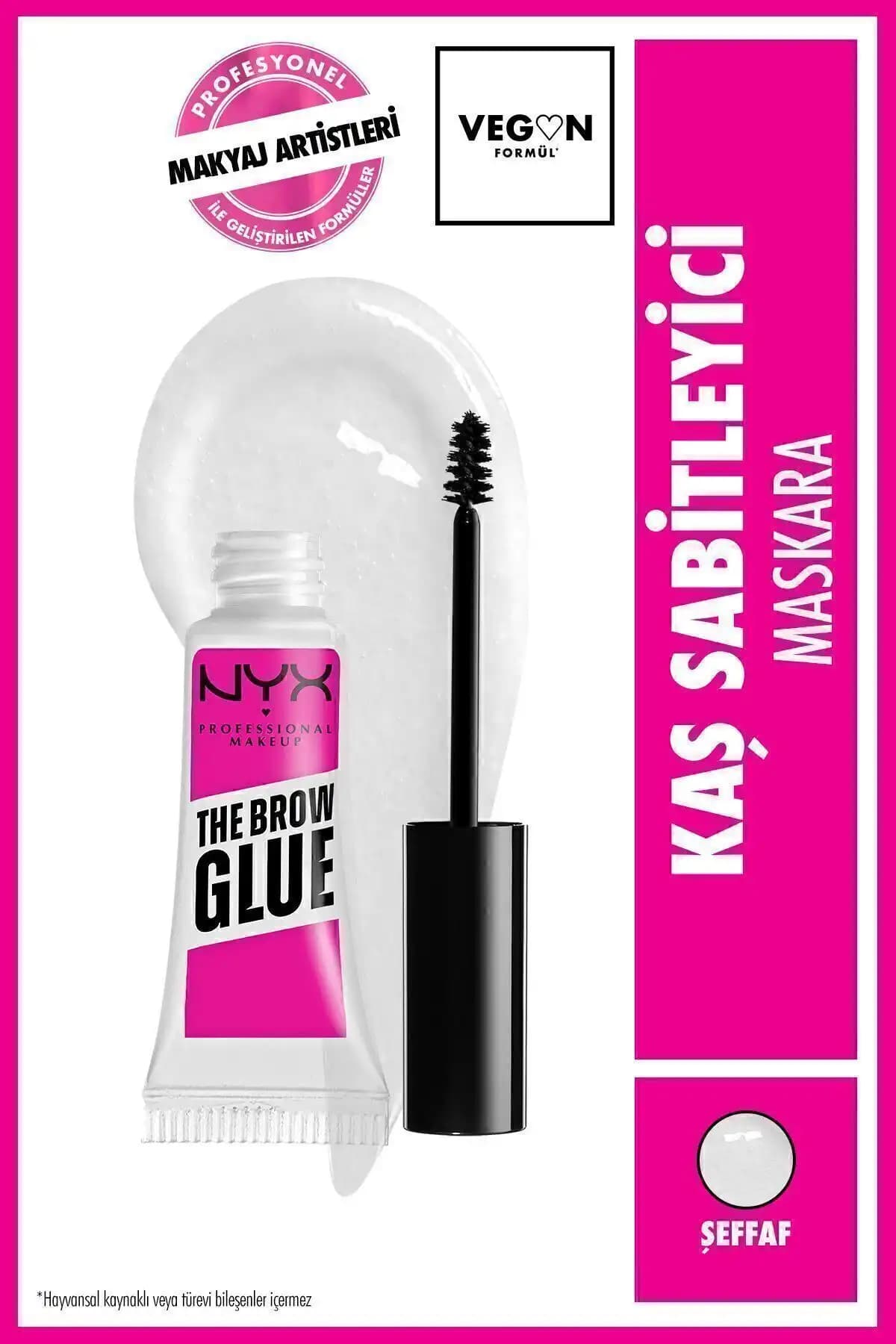 NYX Profesyonel Makyaj The Brow Glue Şeffaf Kaş Sabitleyici Maskara 75-90 karakter