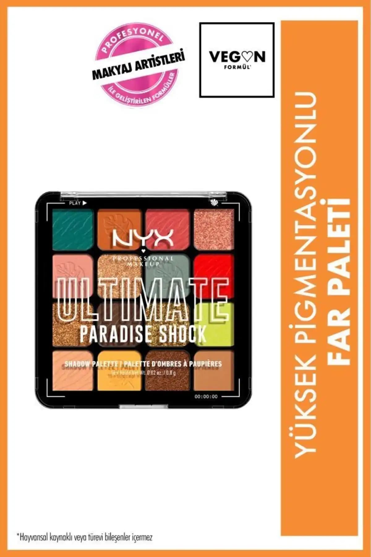 NYX Ultimate Göz Farı Paleti Paradise Shock Renkli ve Parlak Göz Makyajı İçin İdeal