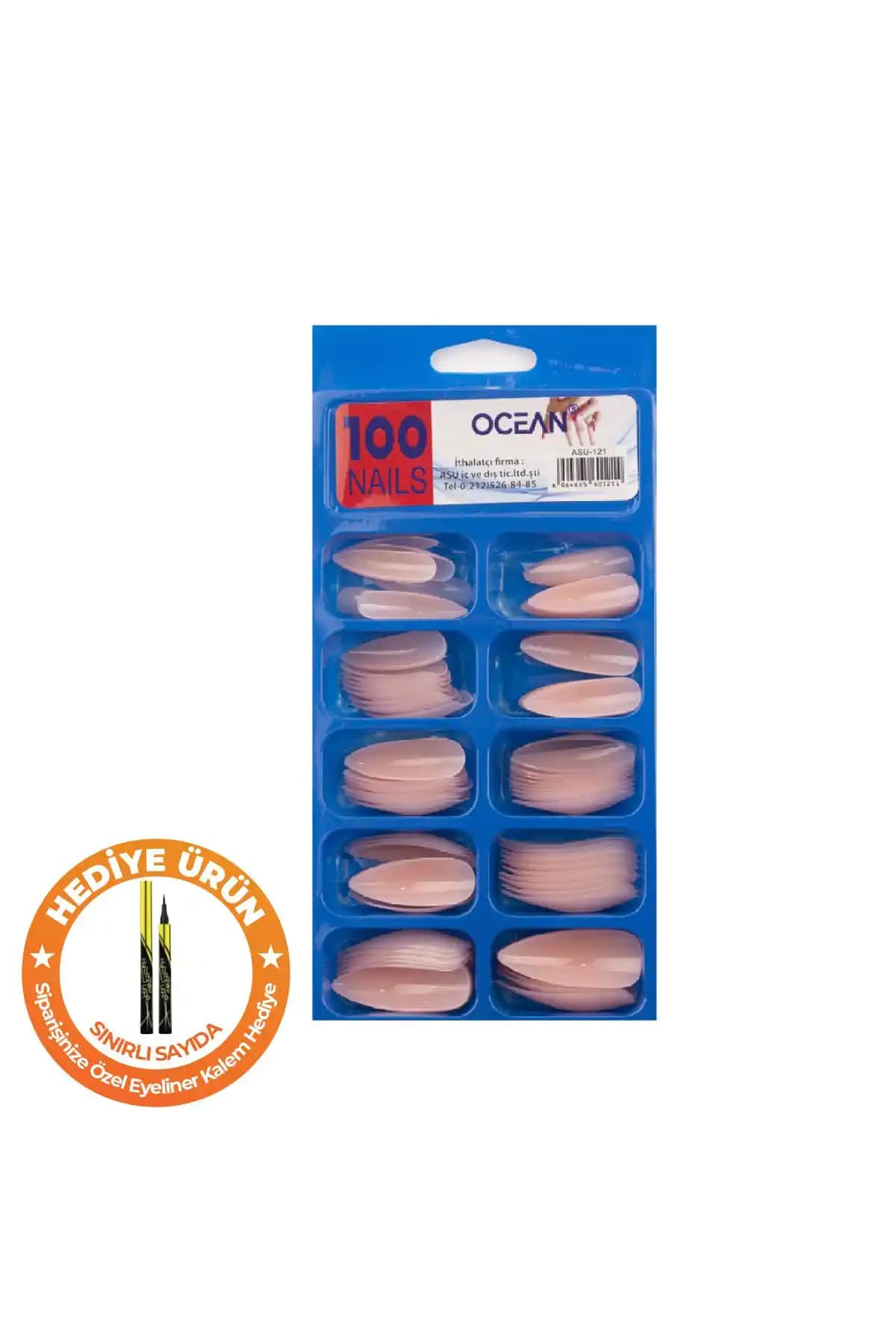 Ocean 100'lü Kutulu Stiletto Protez Takma Tırnak Estetik ve Pratik Kullanım Çözümü