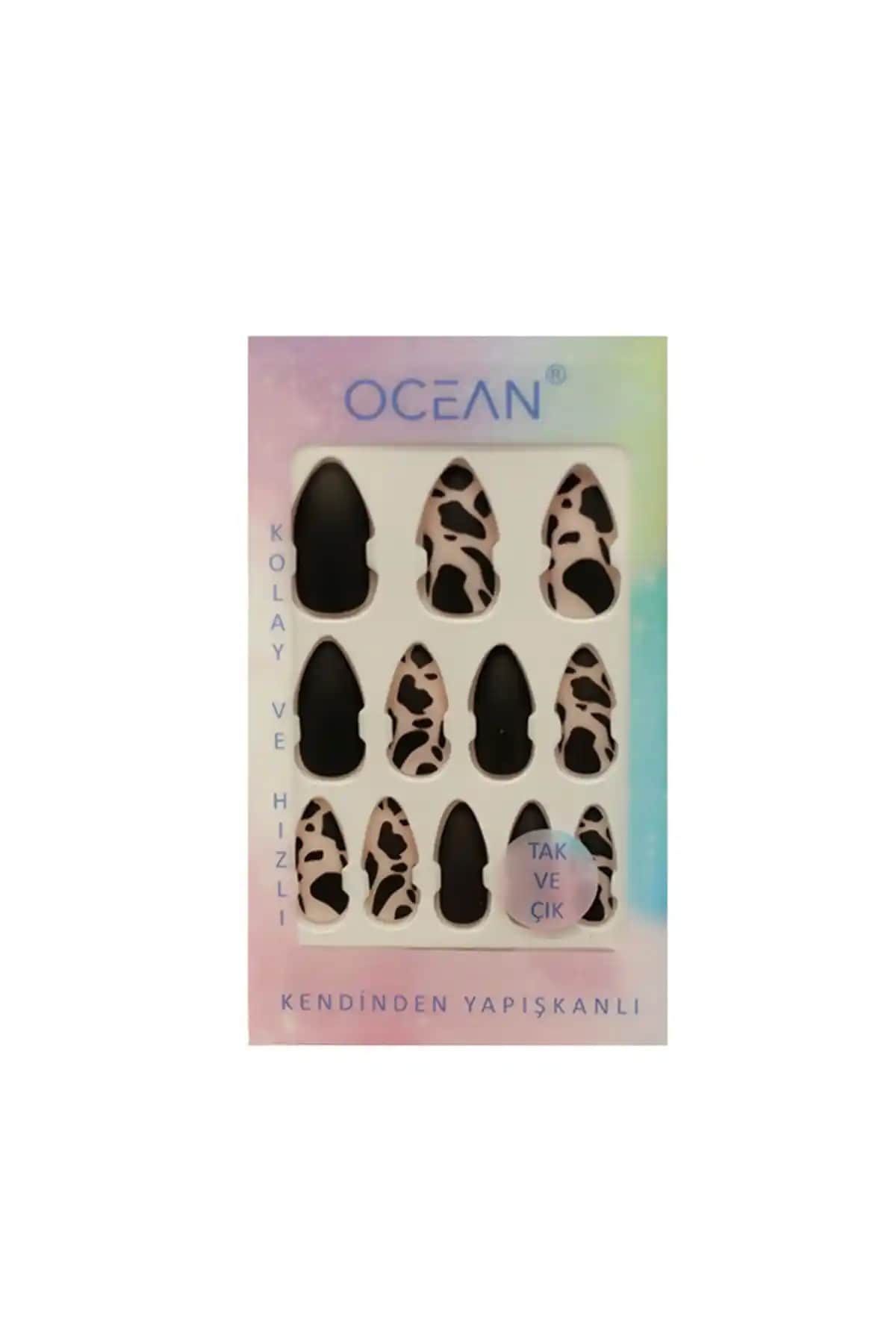 Ocean 749 Kendinden Yapışkanlı Siyah Takma Tırnak - Pratik ve Dayanıklı Tasarım