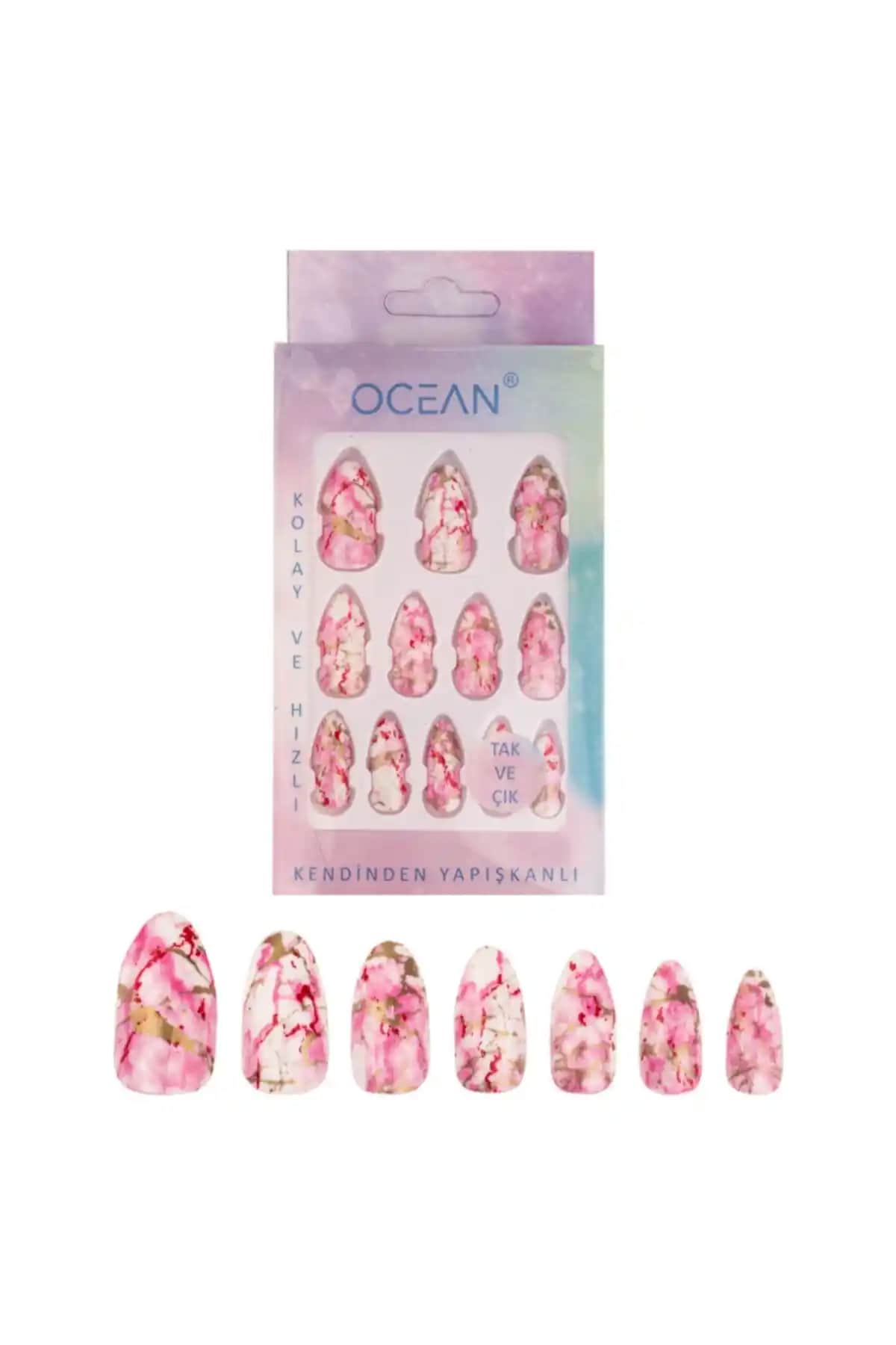 Ocean Badem Batik Desenli ve Kendinden Yapışkanlı Takma Tırnak Karşılaştırması