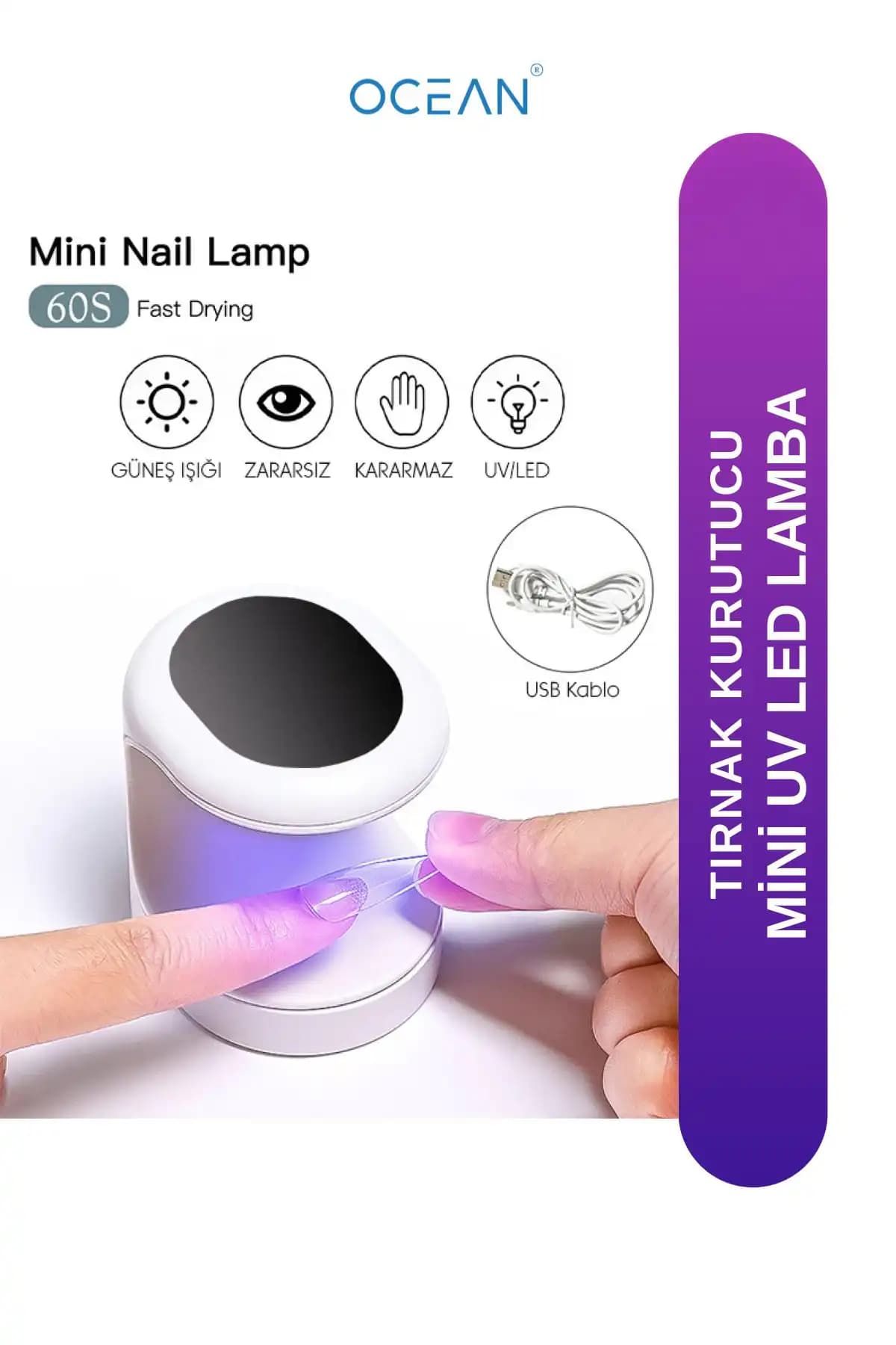 Ocean Mini UV LED Işık: Hızlı ve Pratik Tırnak Kurutma Çözümü