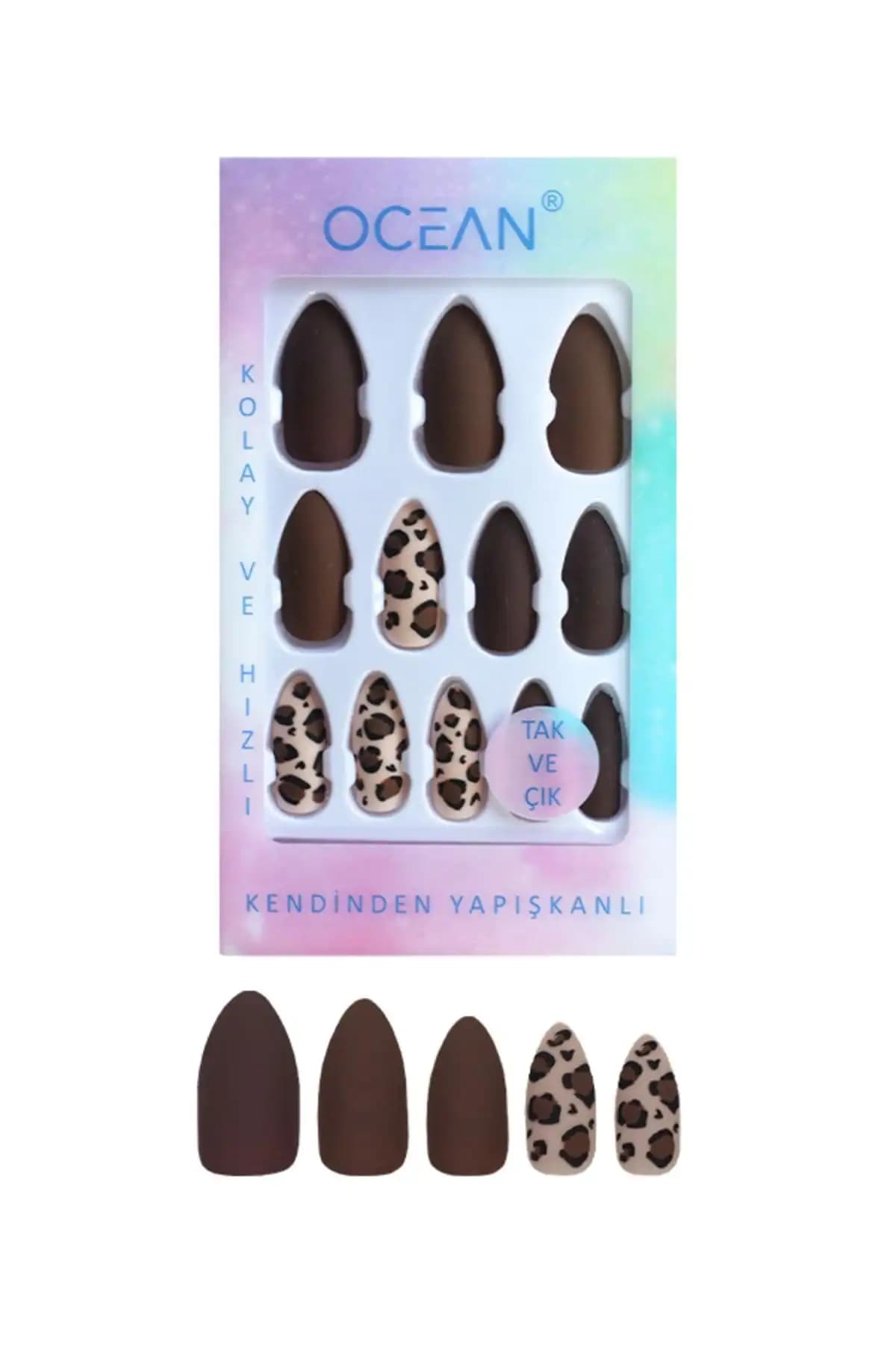 Ocean Takma Tırnak Seti Kendinden Yapışkanlı Çok Renkli ve Kullanımı Kolay
