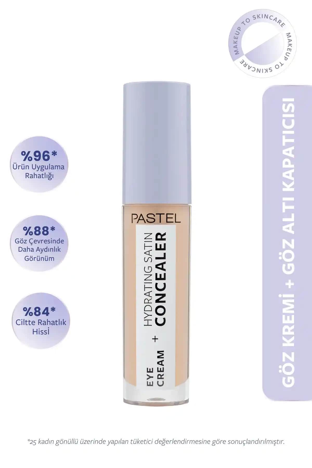 Pastel Göz Kremi Hydrating Satin Concealer Yüksek Kapatıcılık ve Doğal Görünüm Sağlar