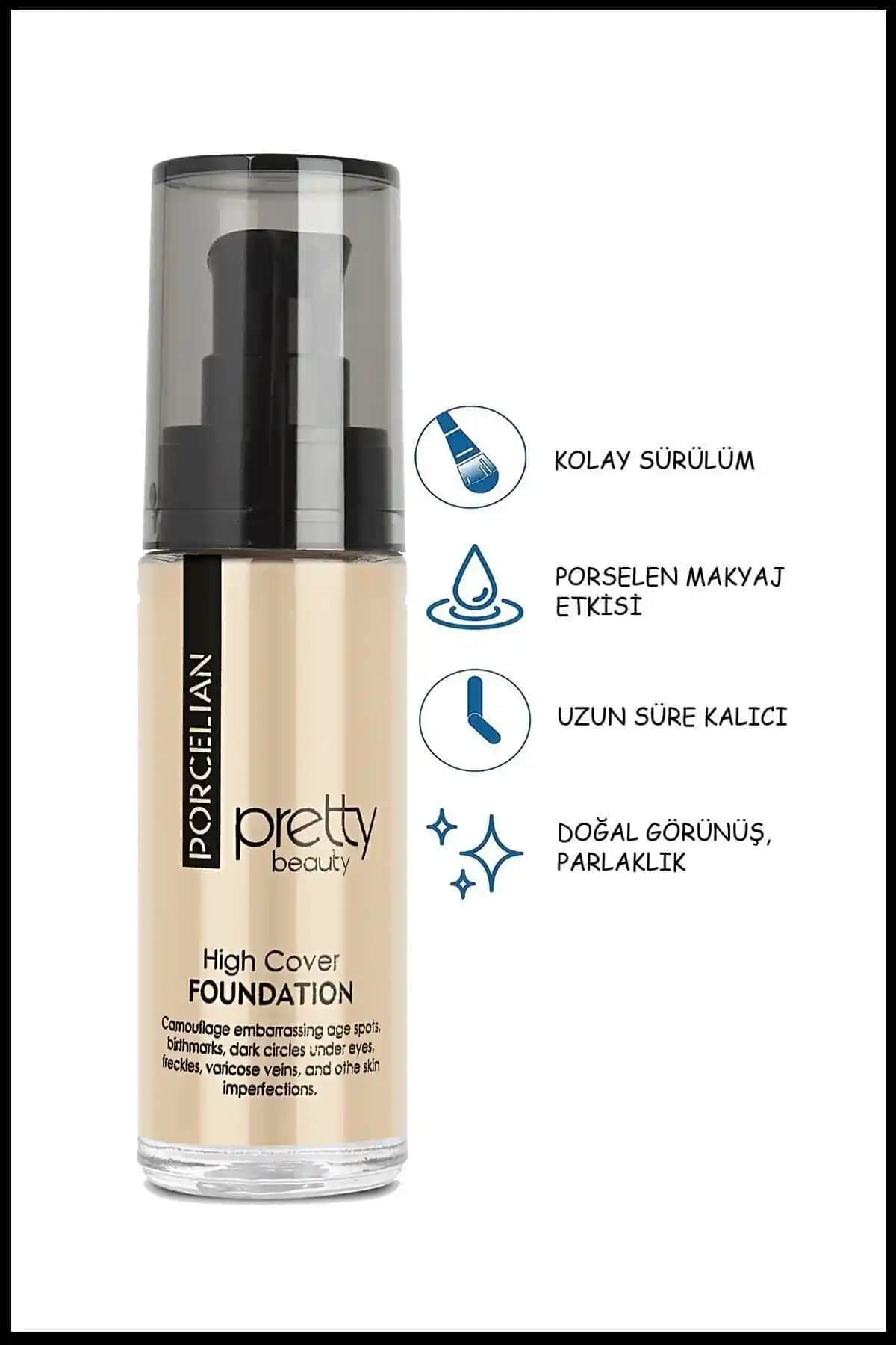 Pretty Beauty Yüksek Kapatıcı Porselen Fondöten Karşılaştırması 1 ve 3 No ile Cilt Uyumunu Analiz Et