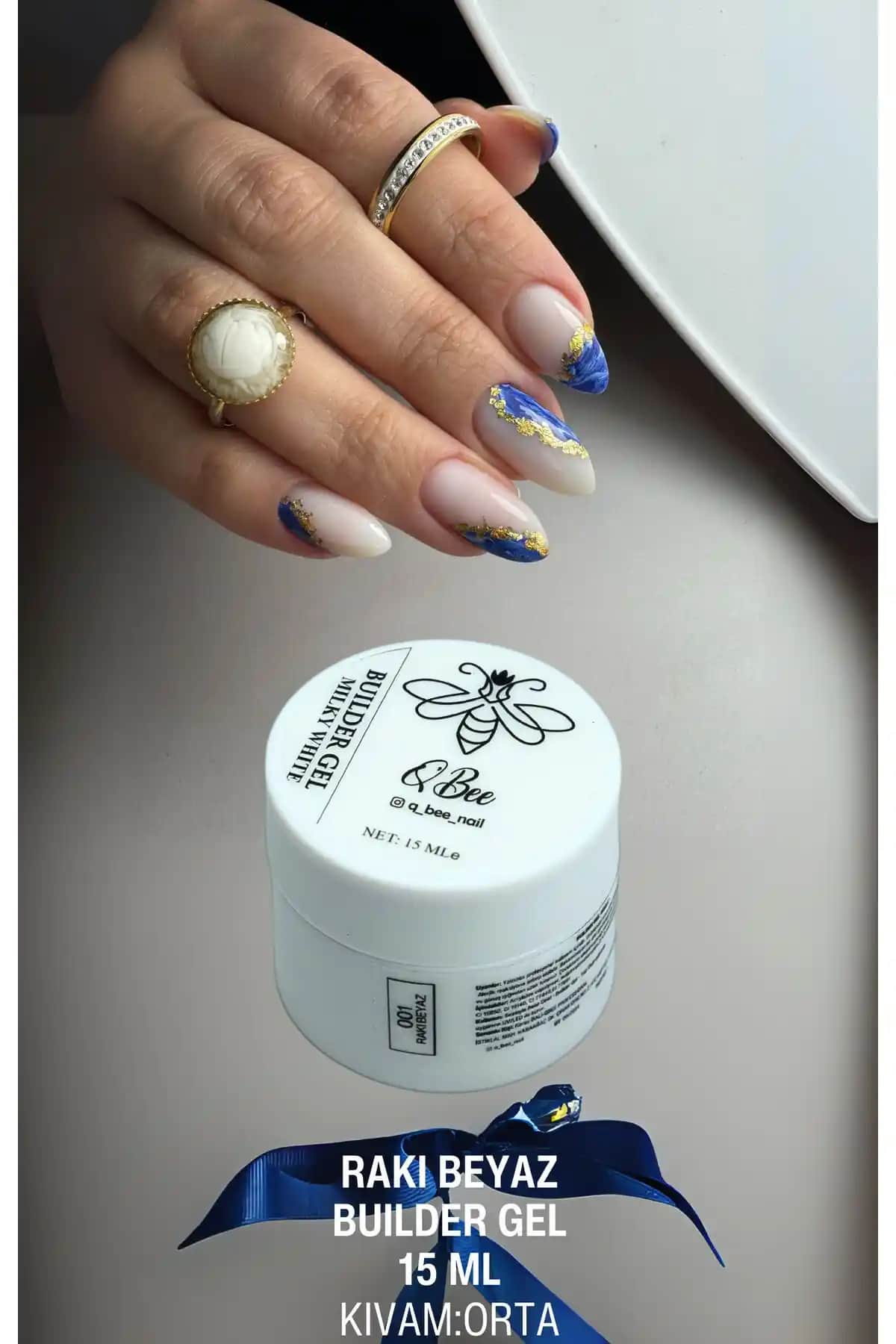 QBEE PROFESSIONAL 15ml Protez Tırnak Jeli Builder Gel Beyaz Renkli Profesyonel Kullanım