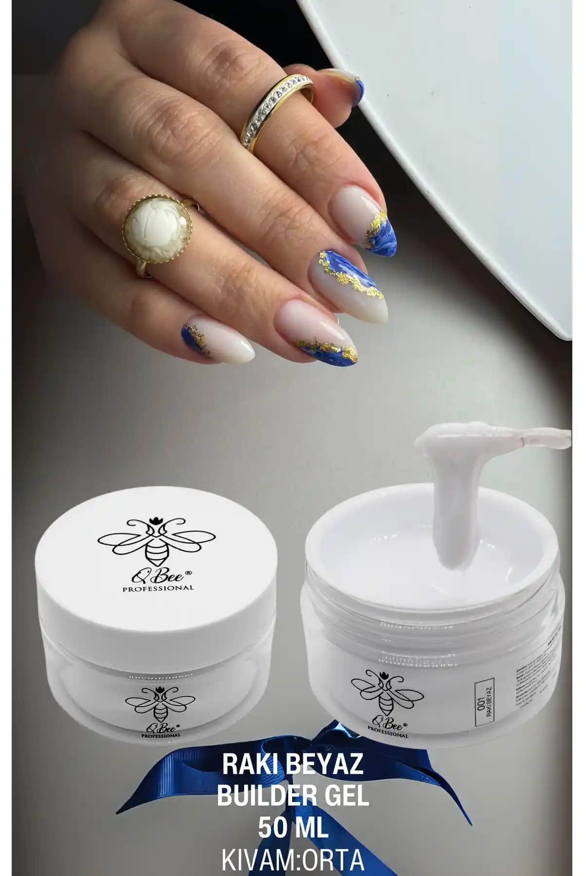 QBEE PROFESSIONAL 50ml Protez Tırnak Jeli Builder Gel Rakı Beyazı - Dayanıklı ve Estetik Tırnak Bakımı