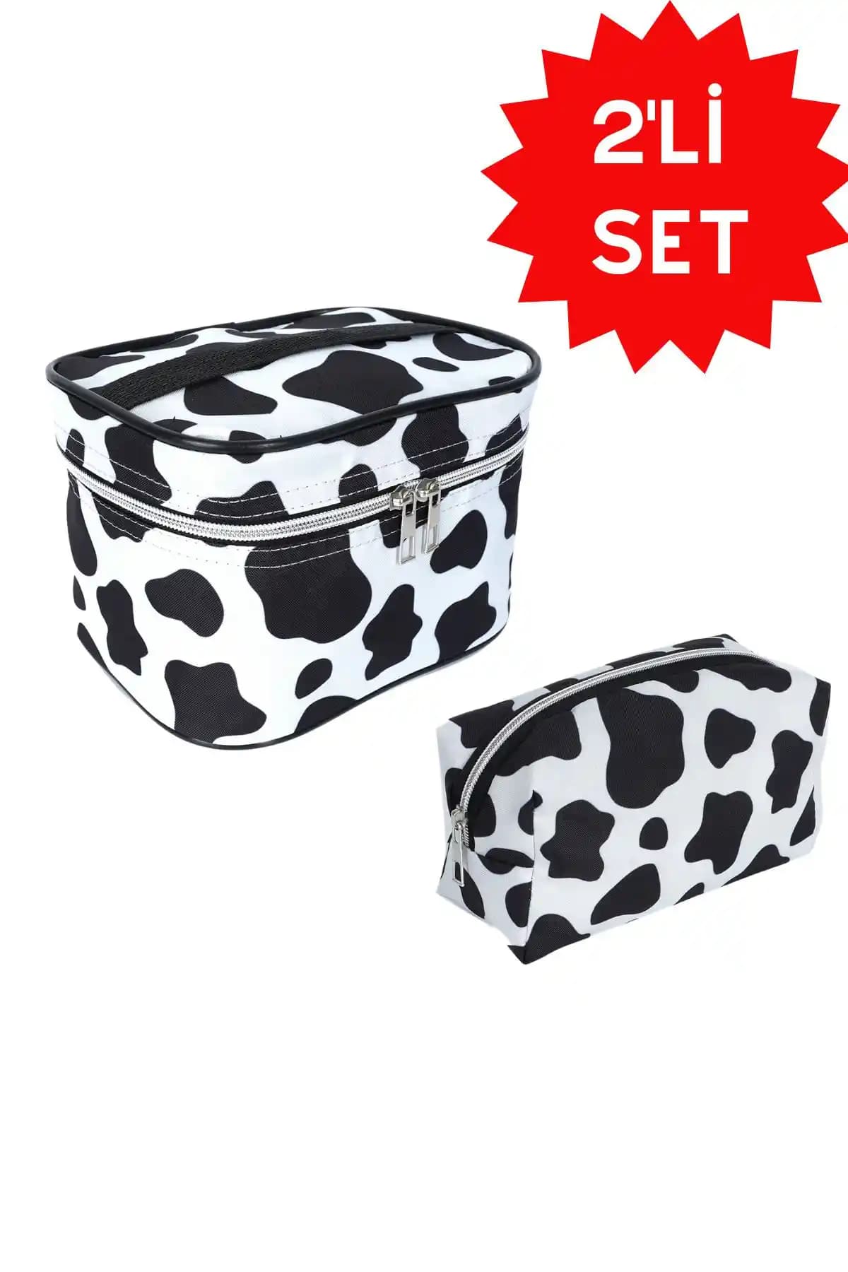 RELIANCE 2'li Makyaj Çantası Seti Seyahat ve Günlük Kullanım İçin Şık ve Fonksiyonel Tasarım