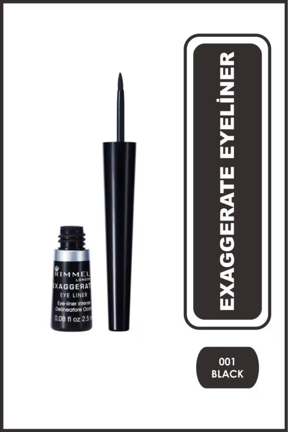 Rimmel London Exaggerate Eye Liner Siyah 001 Uzun Süre Kalıcı ve Suya Dayanıklı