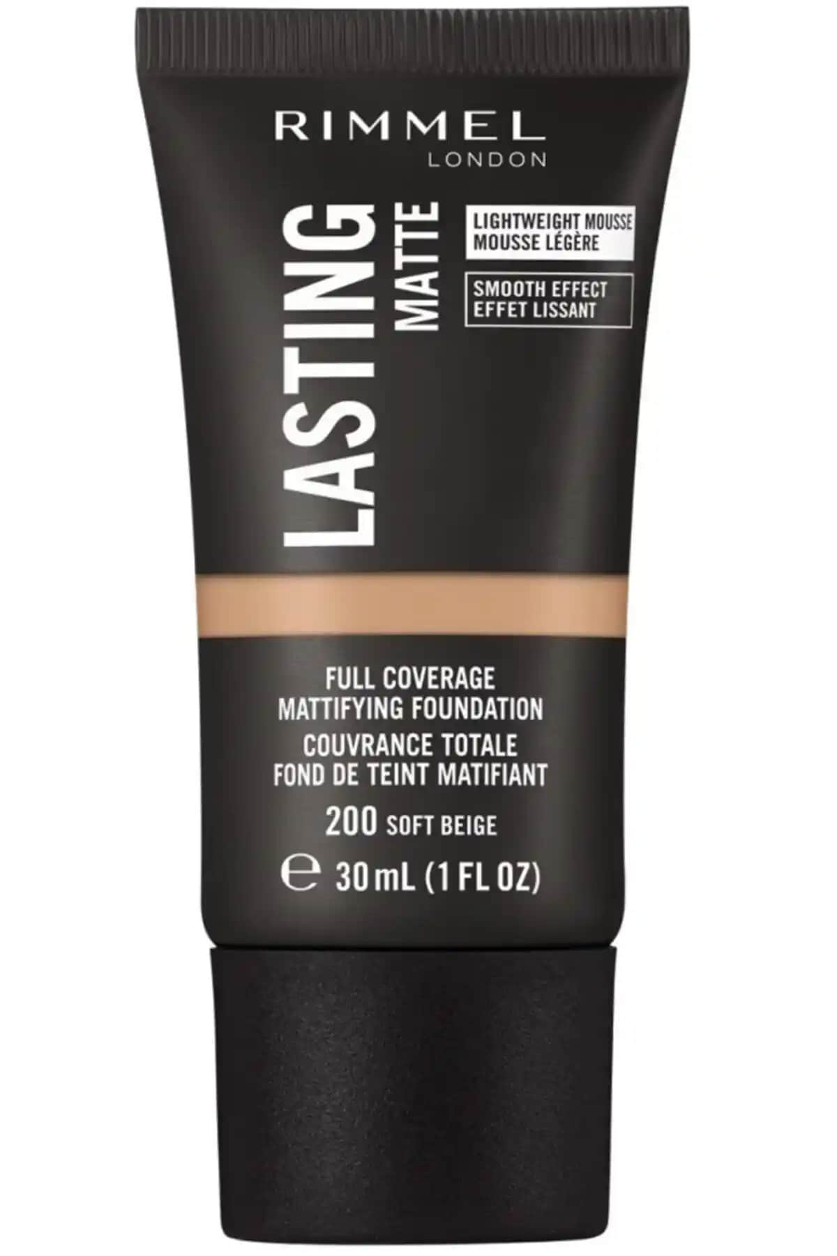 Rimmel London Kalıcı Mat Fondöten 200 Soft Beige - Uzun Süreli Mat ve Doğal Görünüm