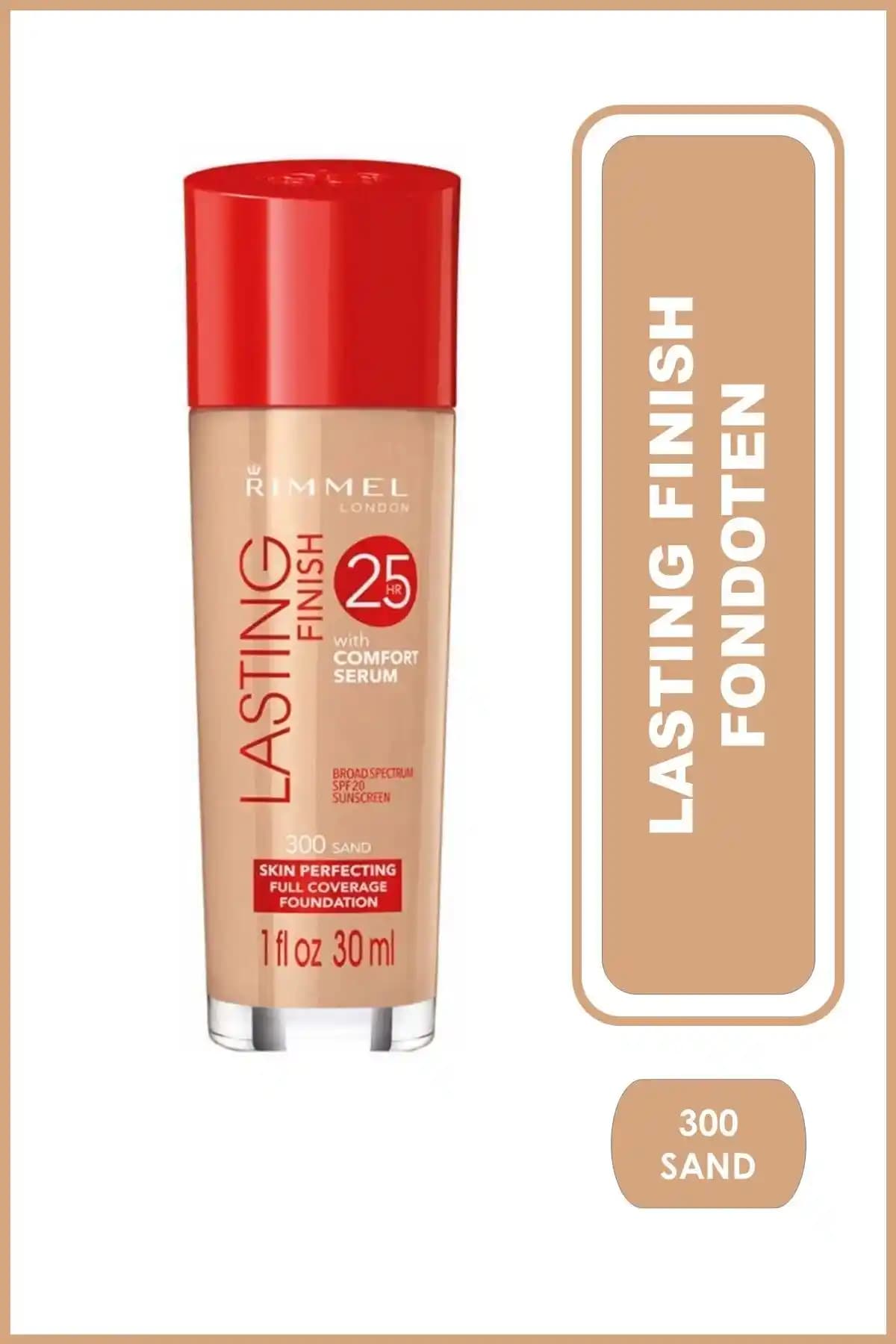 Rimmel London Lasting Finish Fondöten 300 Sand Kalıcılık ve Doğal Görünüm Sunar