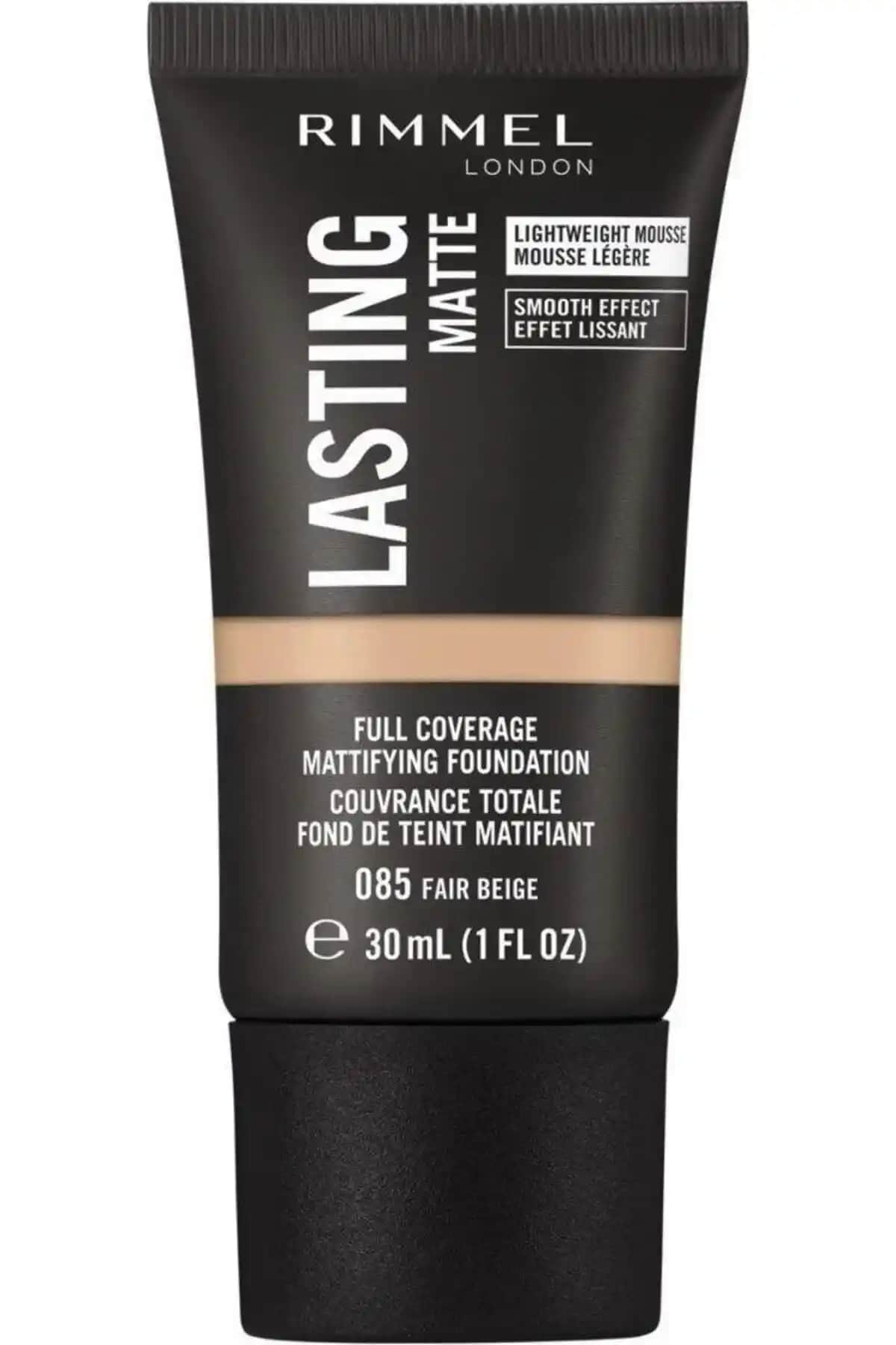 Rimmel London Matte Foundation 085 Faır: Mat Görünüm ve Orta Kapatıcılık Sağlayan Fondöten