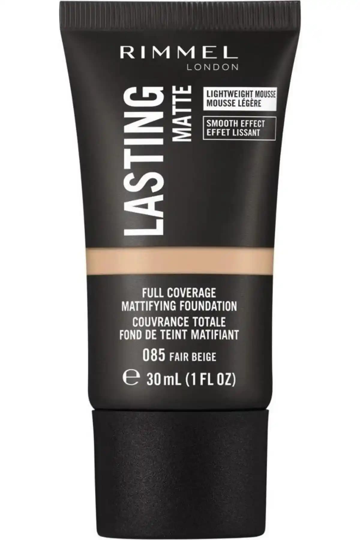 Rimmel London Matte Foundation 085 Faır: Mat Görünüm ve Orta Kapatıcılık Sağlayan Fondöten