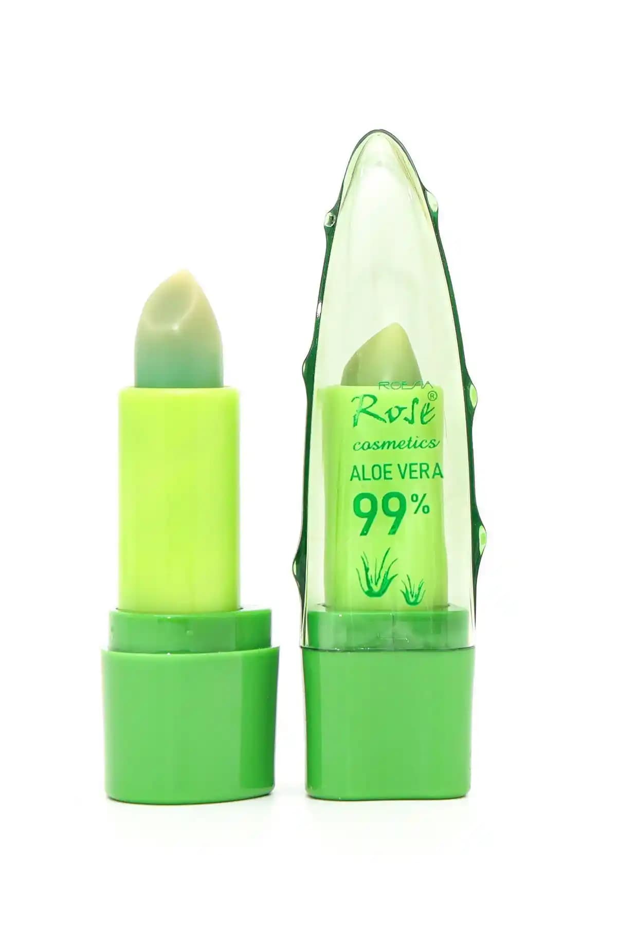 Roesıa Rose Aloe Vera %99 Dudak Bakım Nemlendirici Ruj Günlük Kullanım İçin Doğal ve Kalıcı