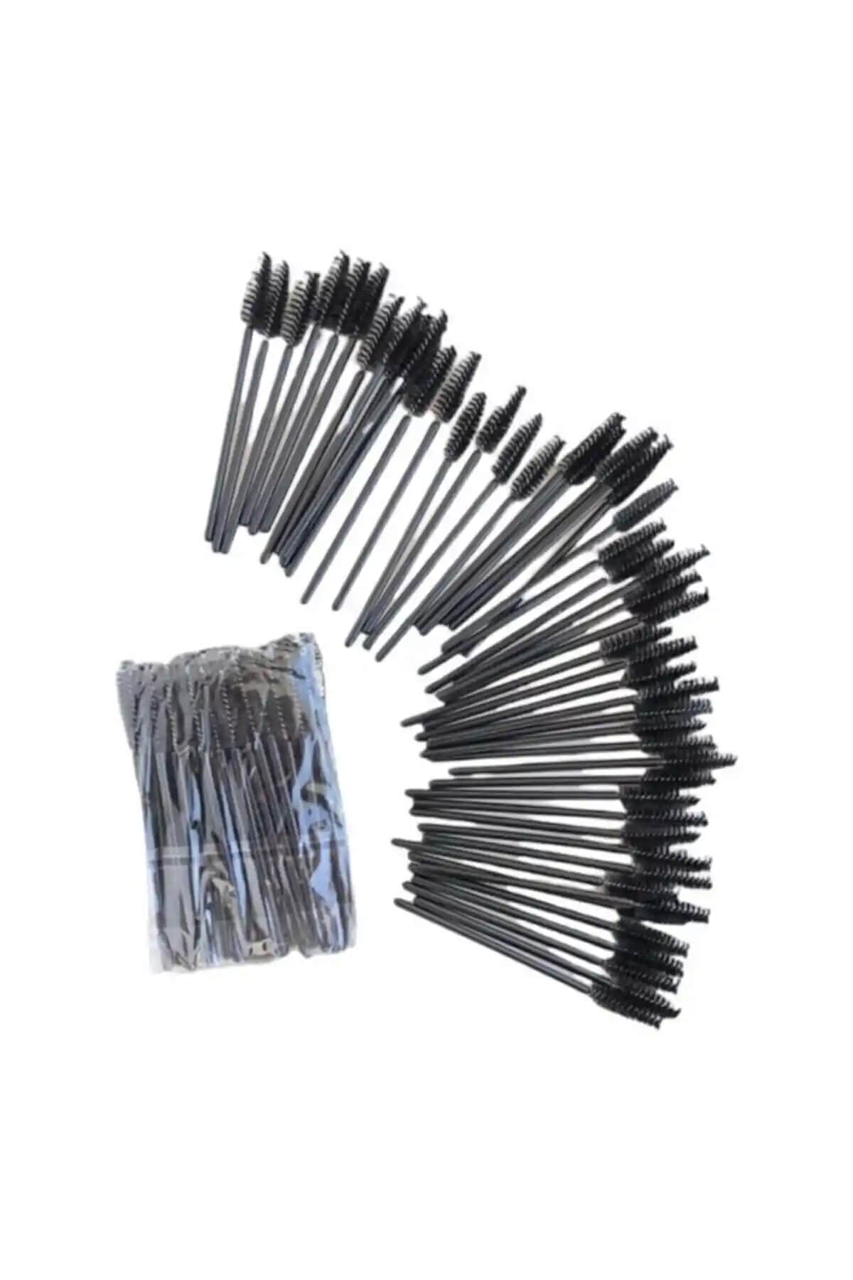 Roesia Rose Kozmetik 50 Parçalık Kaş ve Kirpik Fırçası Seti Profesyonel Makyaj İçin