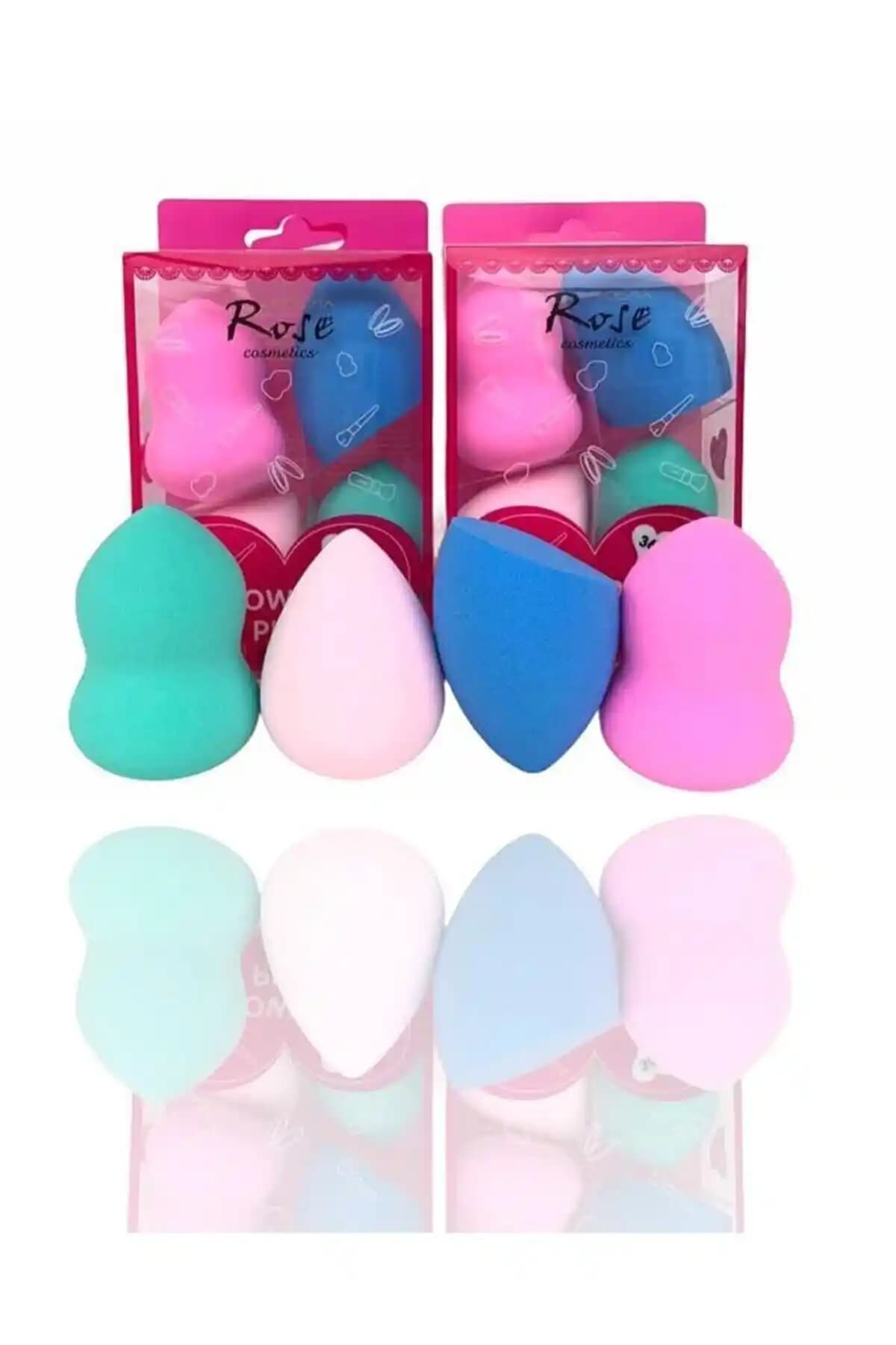 Rose 4 Parça Armut Model Karma Sünger Seti ile Makyajda Yeni Deneyimler