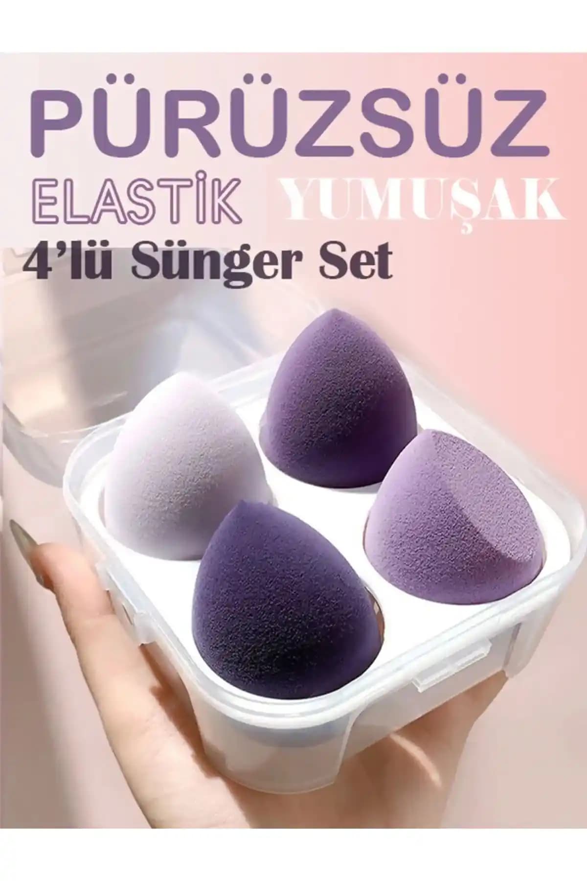 ROWENAROSE 4'lü Kutulu Armut Sünger Seti ile Hassas Ciltlere Uygun Temizlik ve Estetik Çözüm