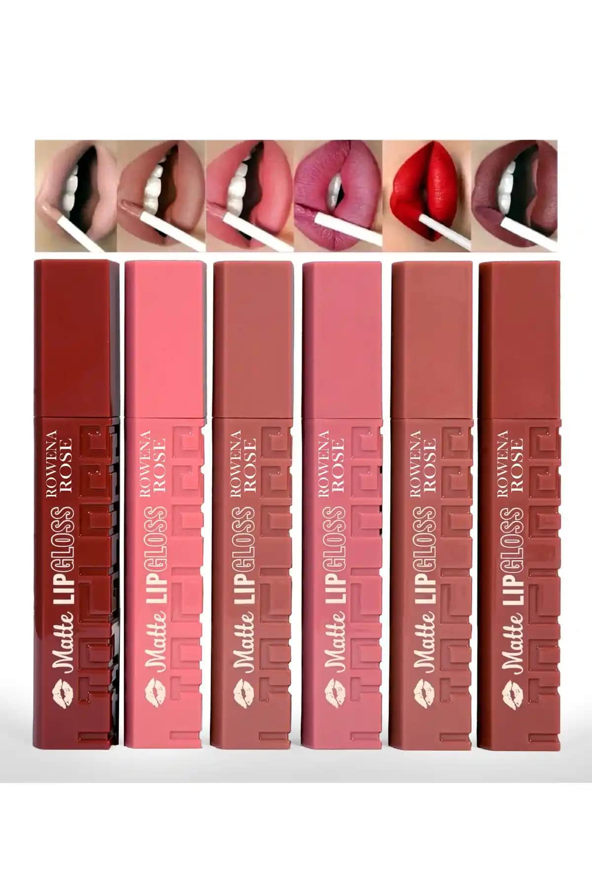 ROWENAROSE 6'lı Matte Ruj Seti Modern ve Kalıcı Dudak Makyajı İçin Uygun