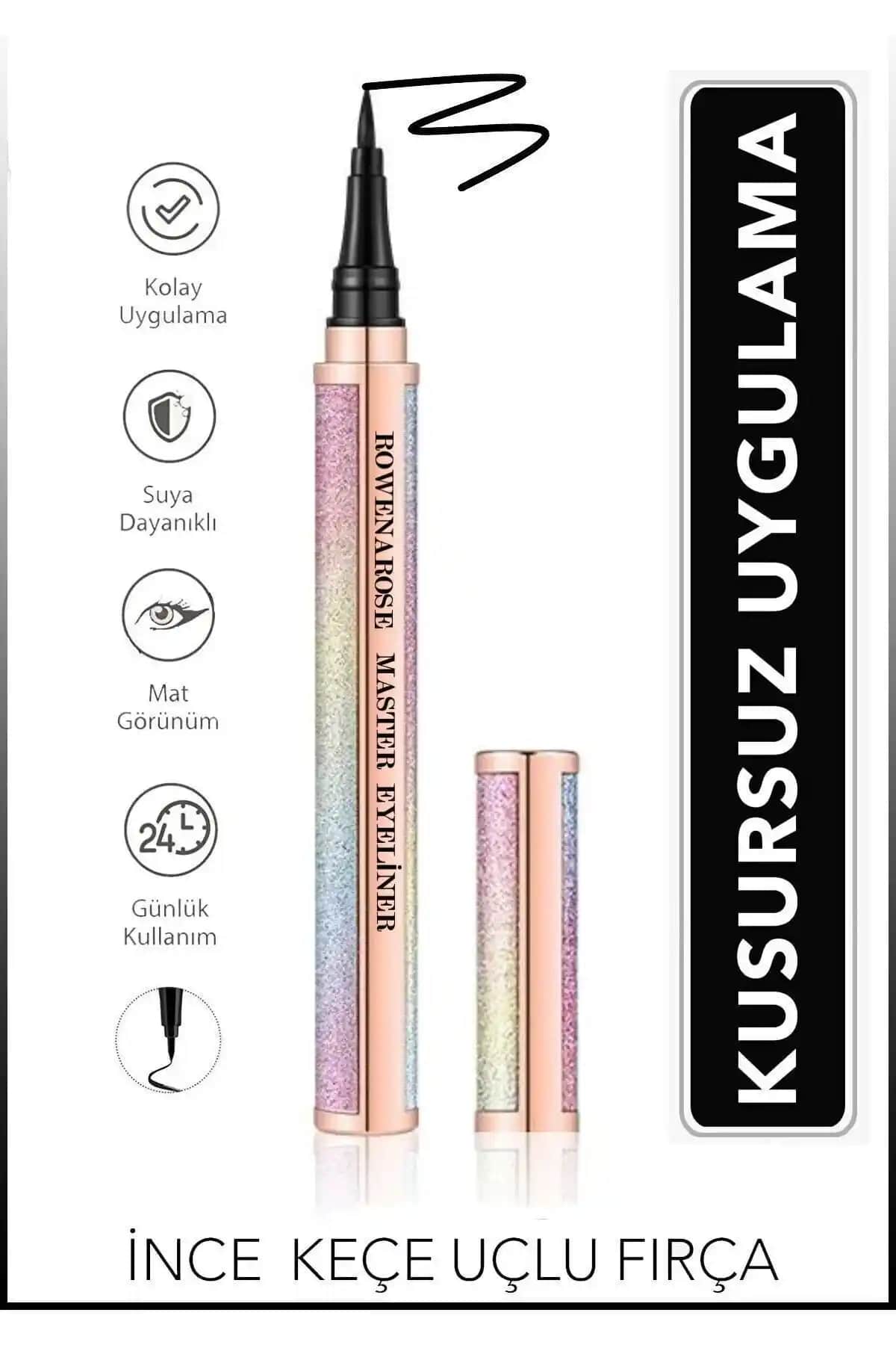 ROWENAROSE Siyah Su Geçirmez Eyeliner Kalemi: Uzun Süre Kalıcı ve Kolay Uygulama