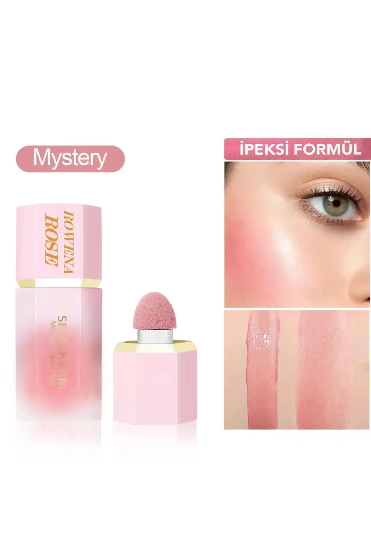 RowenaRose'un Yoğun Pigmentli Likit Allık (Mystery) ile Doğal ve Işıltılı Makyaj Deneyimi