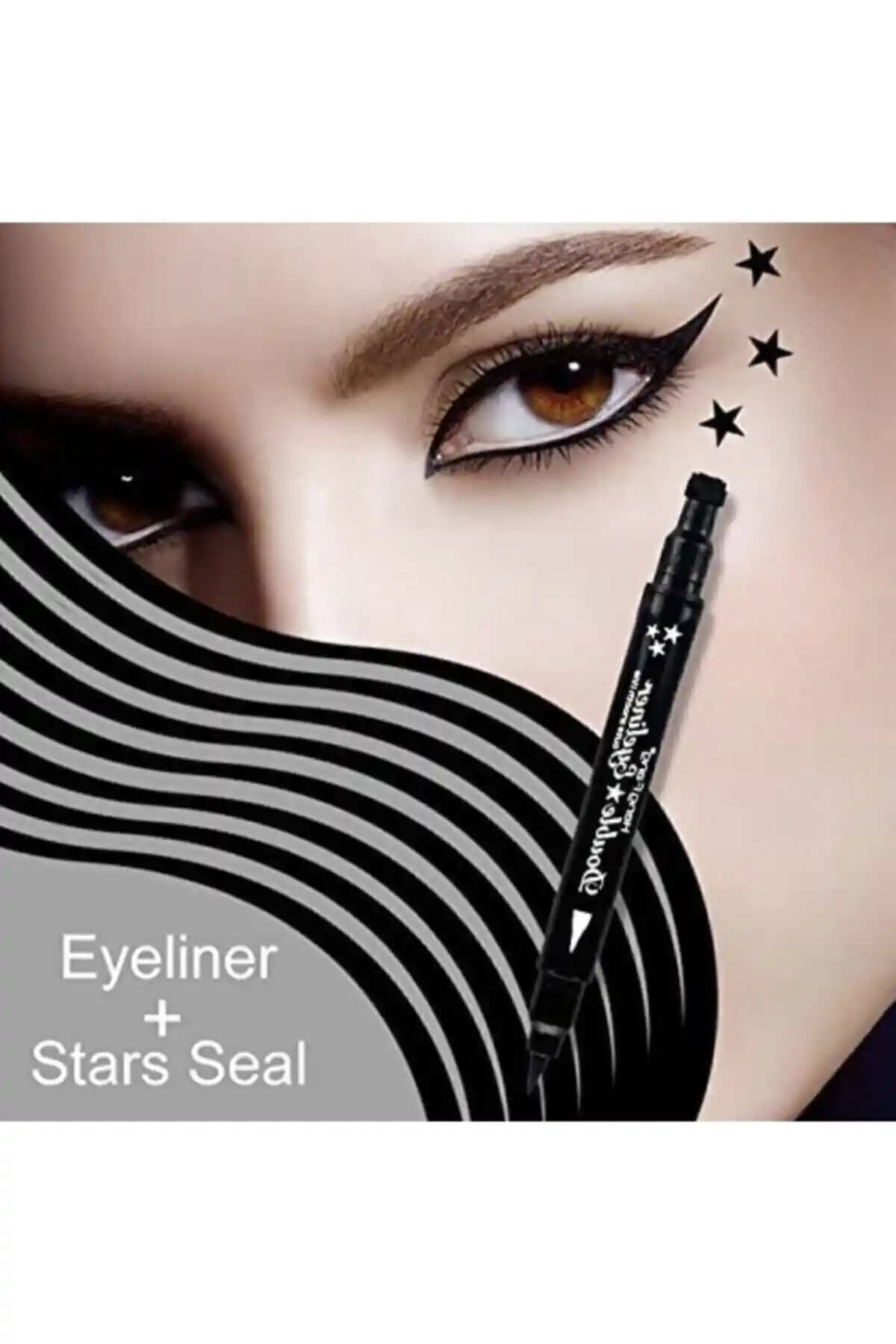 Shenoza Çift Taraflı Kalem Likit: Suya Dayanıklı ve Yıldız Baskılı Göz Makyajı Kalemi