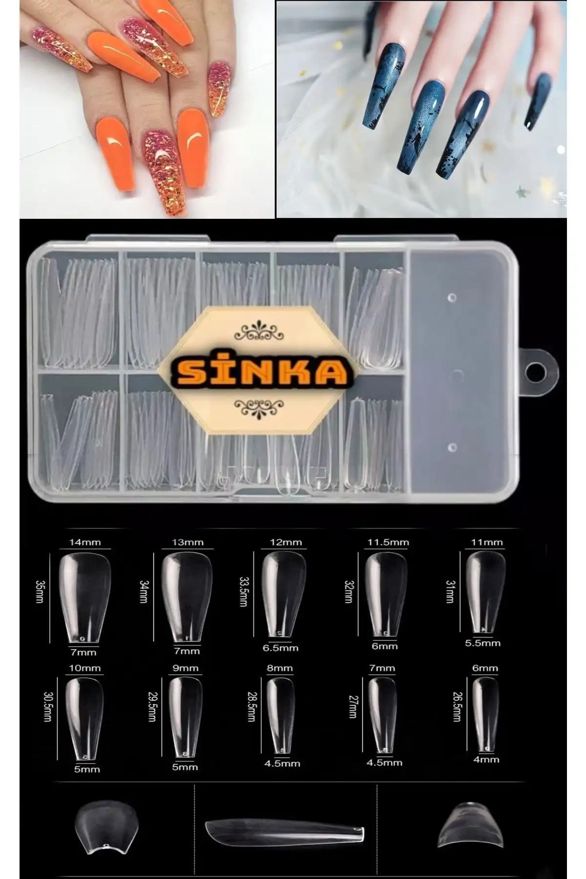 SİNKA Takma Tırnak Balerin Şeffaf 100 Adet Estetik ve Dayanıklı Tırnak Çözümü