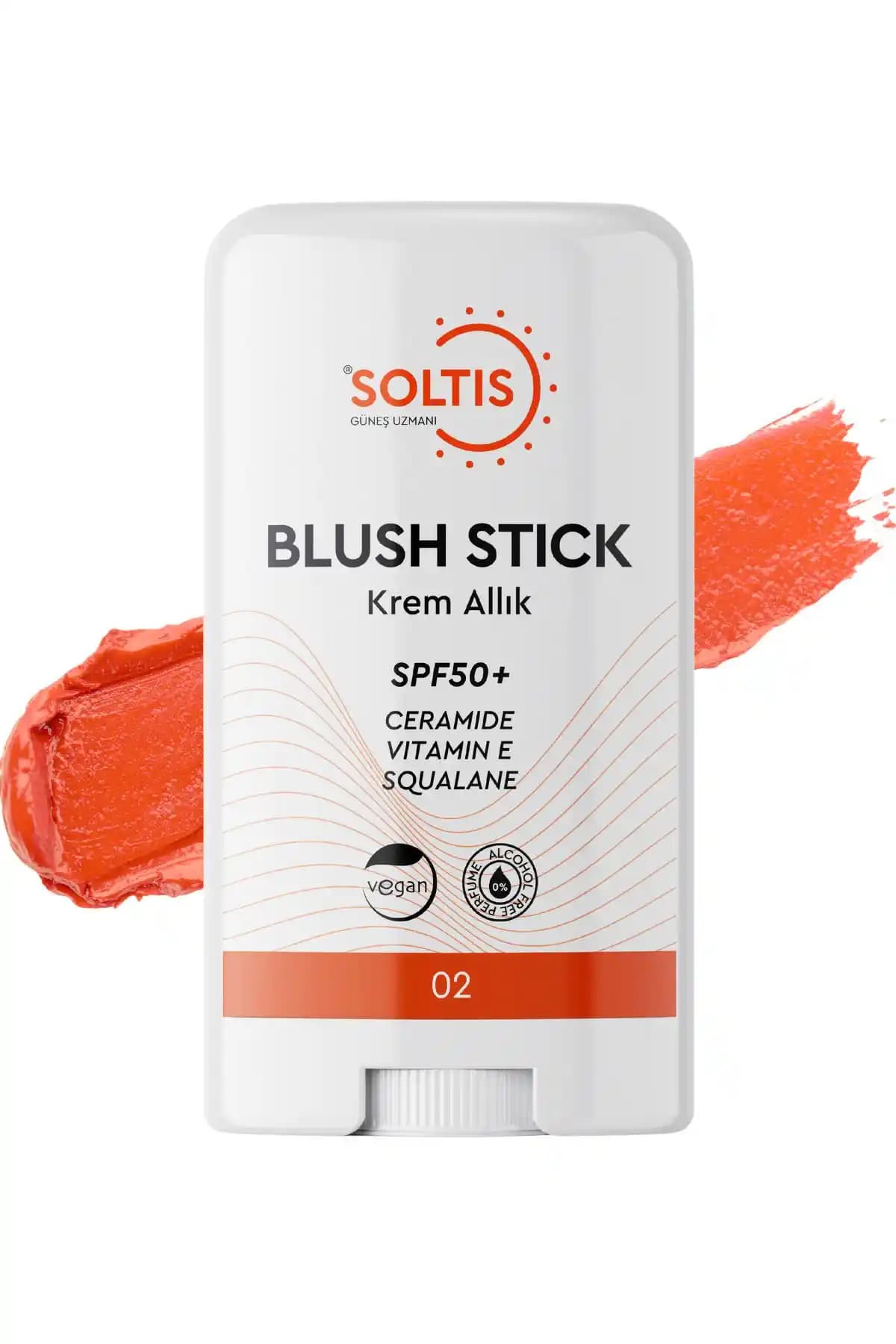 Soltis Nemlendirici Stick Allık SPF50+ Şeftali Tonu 02 Doğal ve Koruyucu Makyaj Ürünü