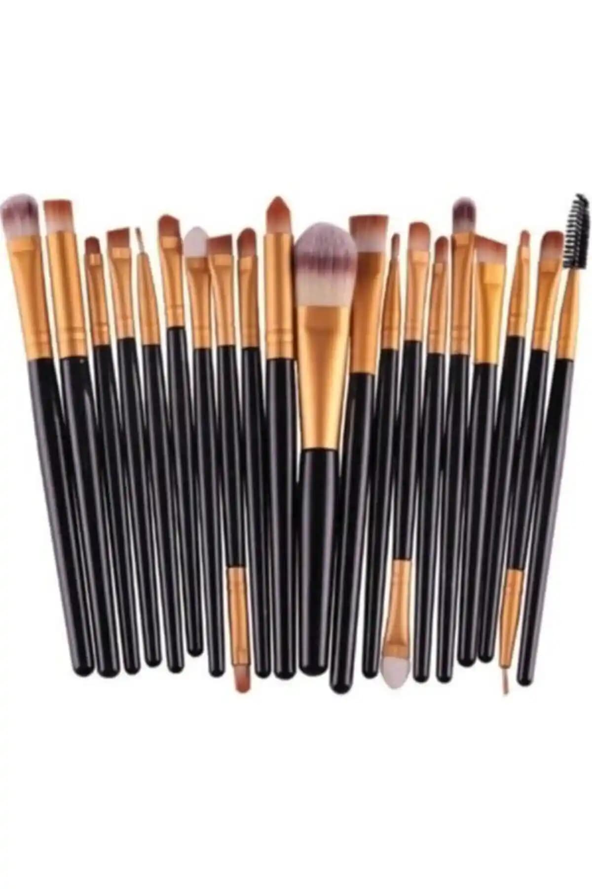 Tikatti Siyah 20'li Makyaj Fırça Seti Günlük ve Profesyonel Kullanım İçin