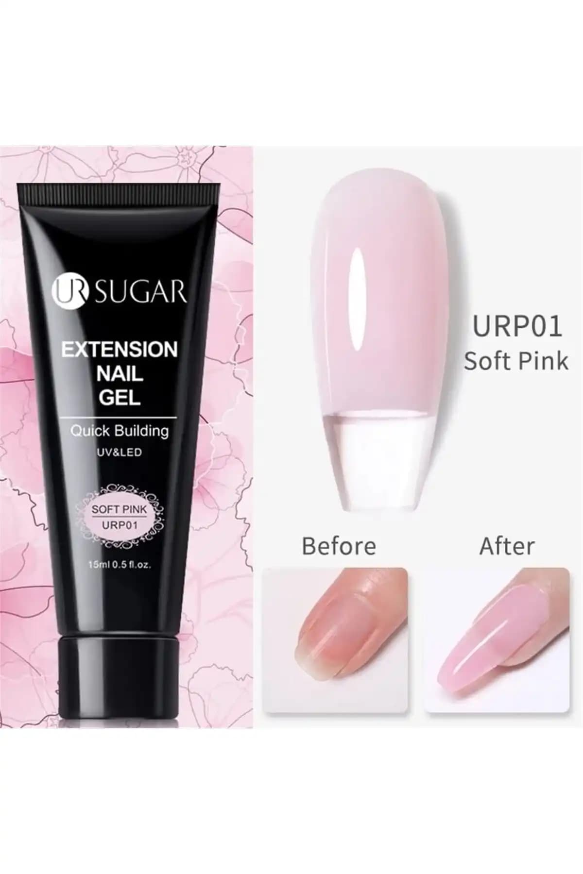 URSUGAR Poly Extension Gel Soft Pink ile Doğal ve Şık Tırnaklar İçin Profesyonel Çözüm