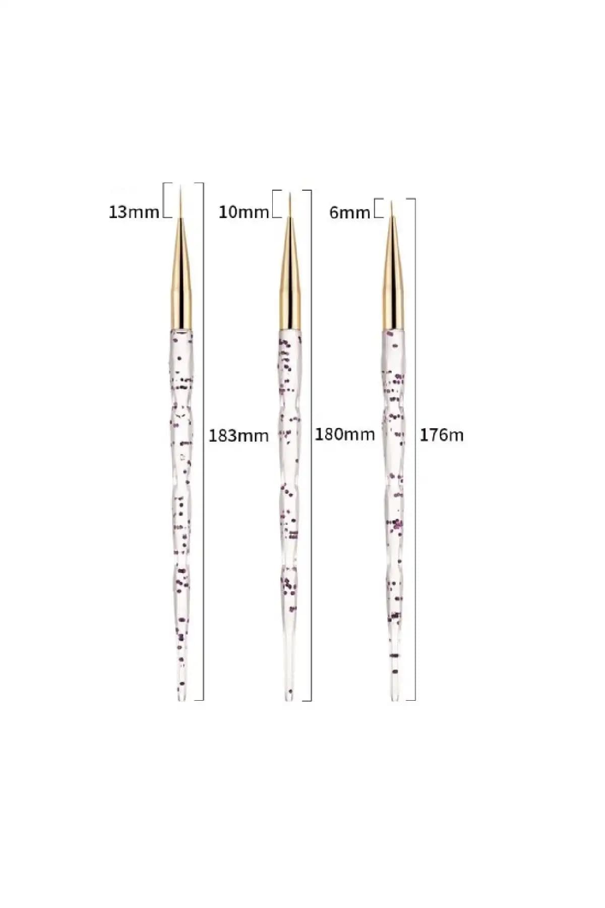 Venalisa 3'lü French Çizim Fırçası Seti ile Detaylı Nail Art ve Makyaj Çalışmaları