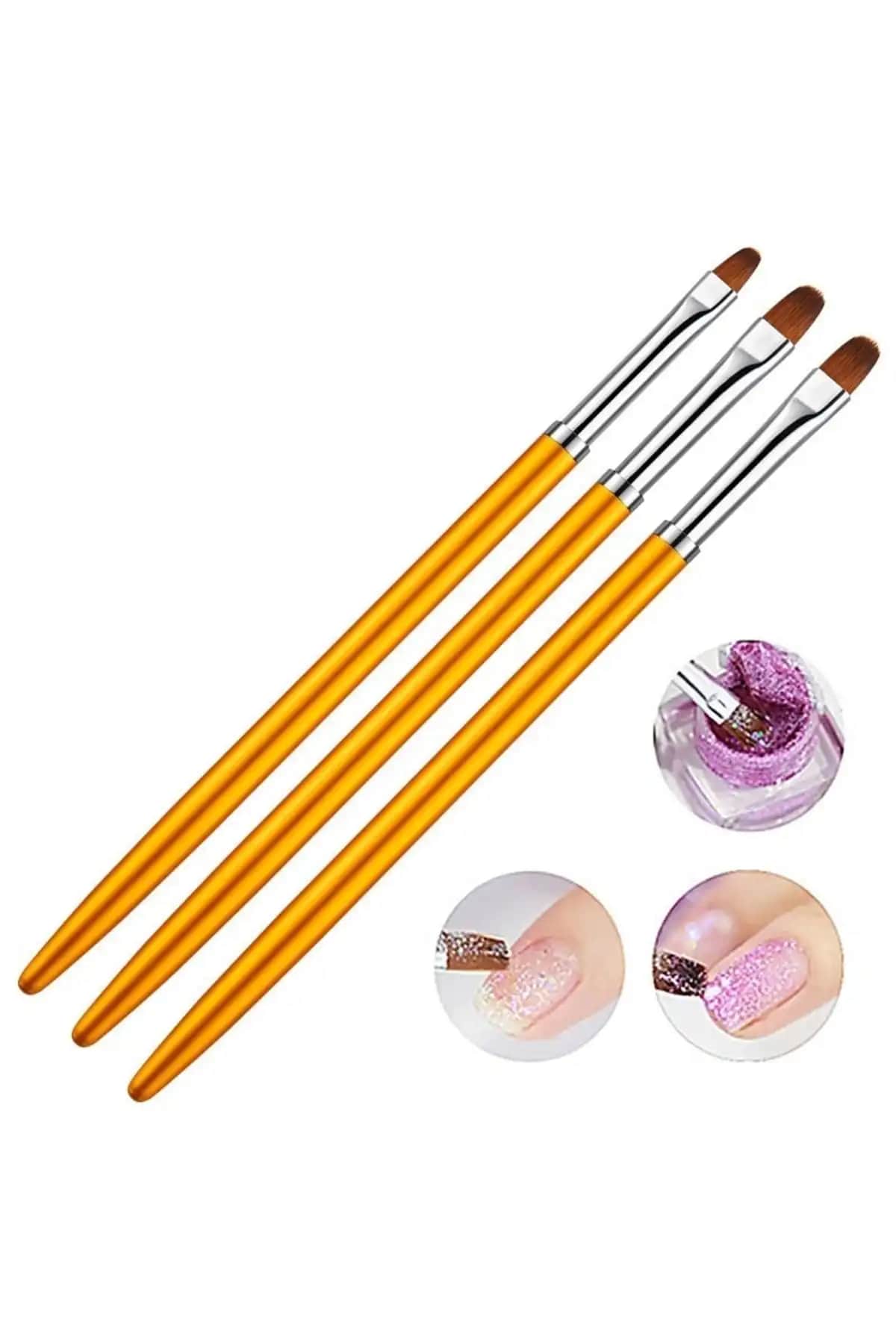 Venalisa 3'lü Protez Tırnak Jel Fırçası Profesyonel ve Kullanıcı Dostu Tasarım