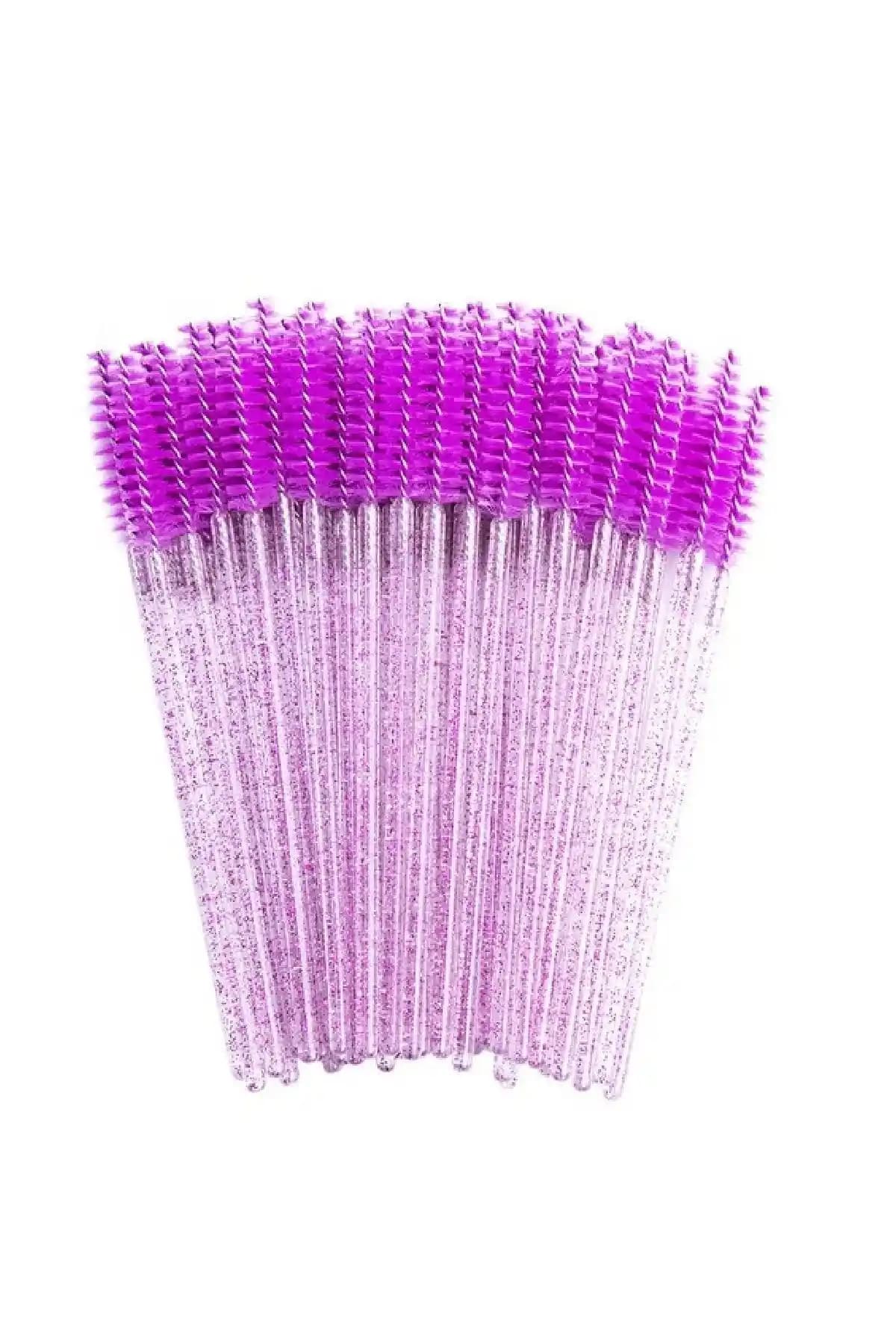 Venalisa 50 Adet Mor Kaş ve Kirpik Fırçası Seti Profesyonel Makyaj ve Bakım İçin