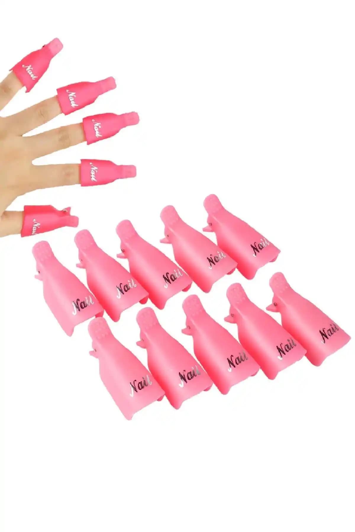 Venalisa Kalıcı Oje Çıkarıcı Tırnak Mandalı Pembe 10'lu Paket Kadınlar İçin Pratik Bakım Aracı